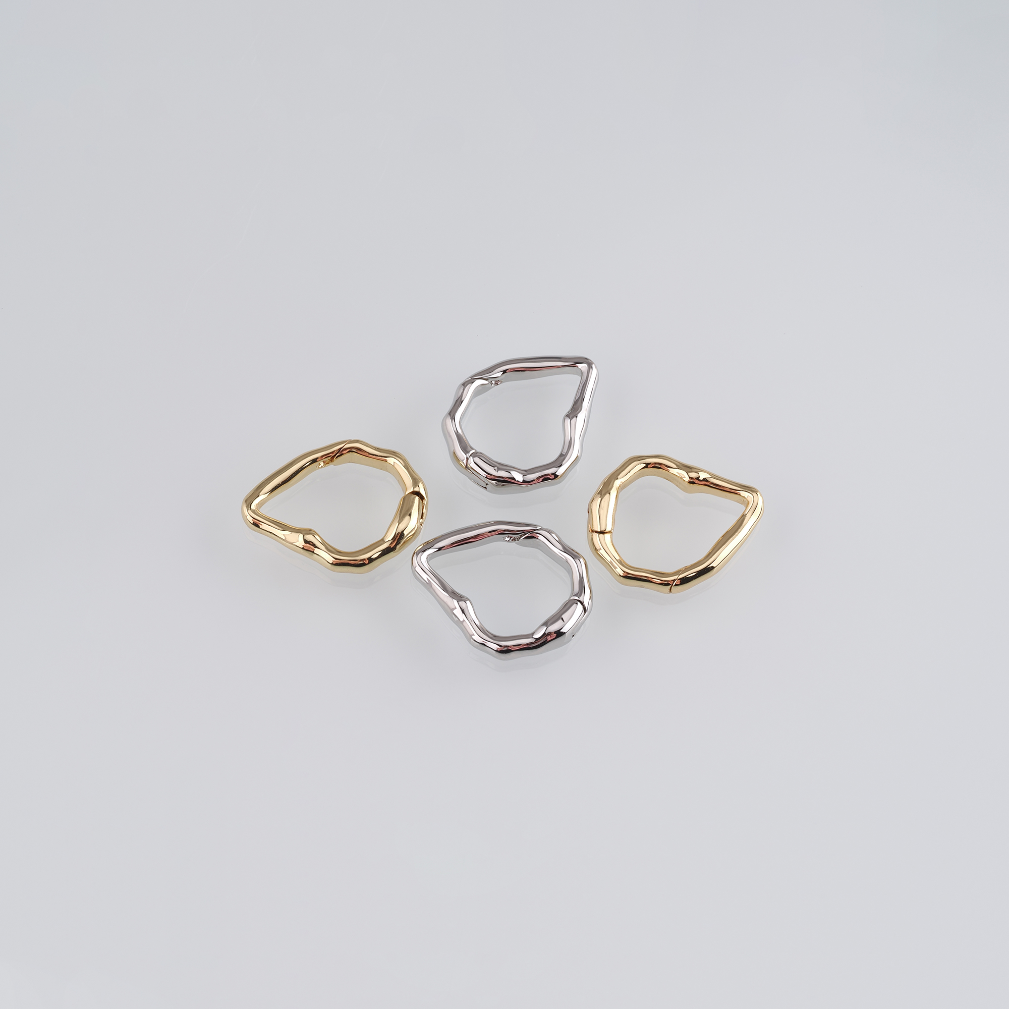 18K Gold Filled Irregular Spring Clasp,Push Gate Buckle Bracelet Necklace for DIY Jewelry Finding Necklace Bracelet