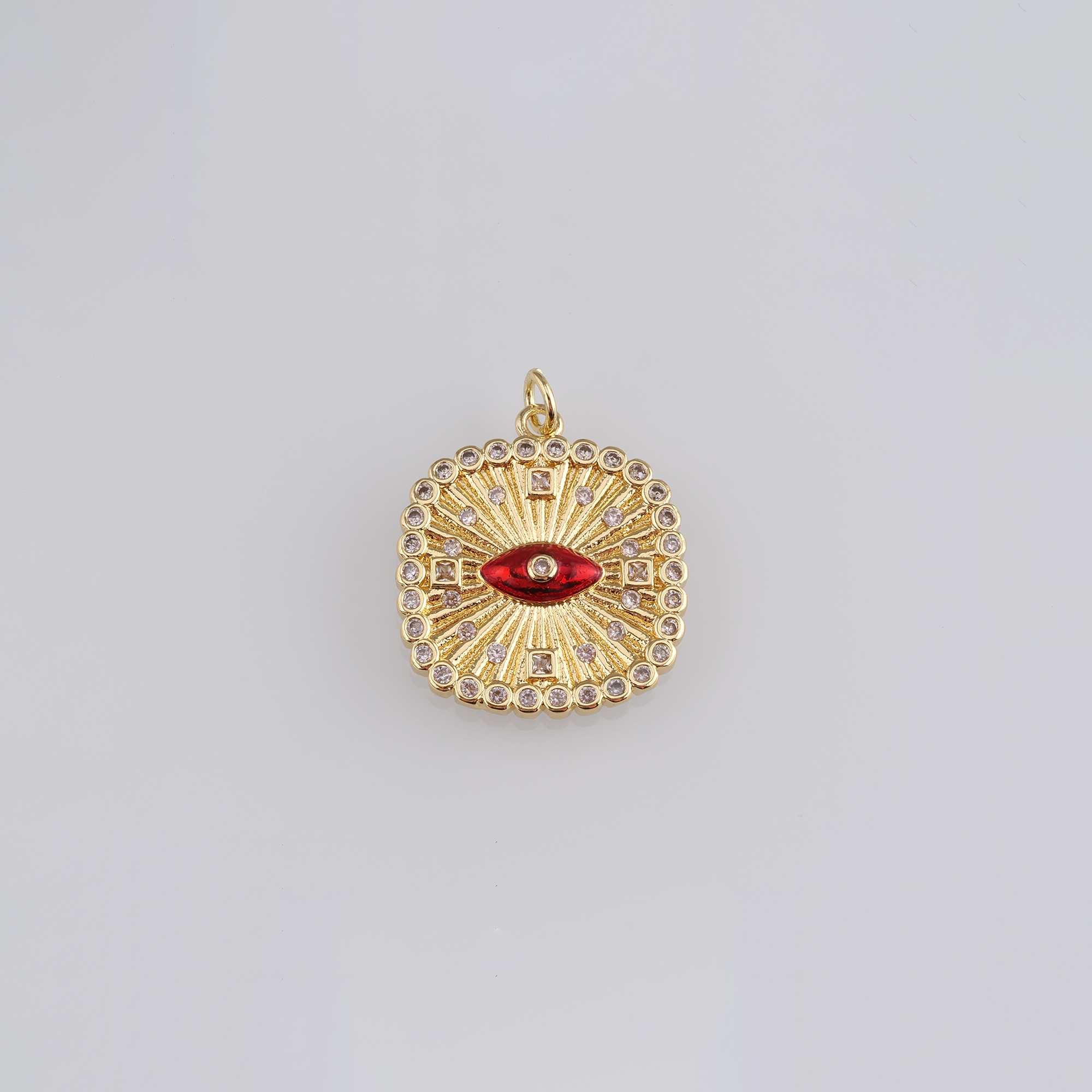 18K Gold Filled Evil Eye Pendant,Enamel Evil Eye Charm Earrings Necklace for DIY Jewelry Making Supply