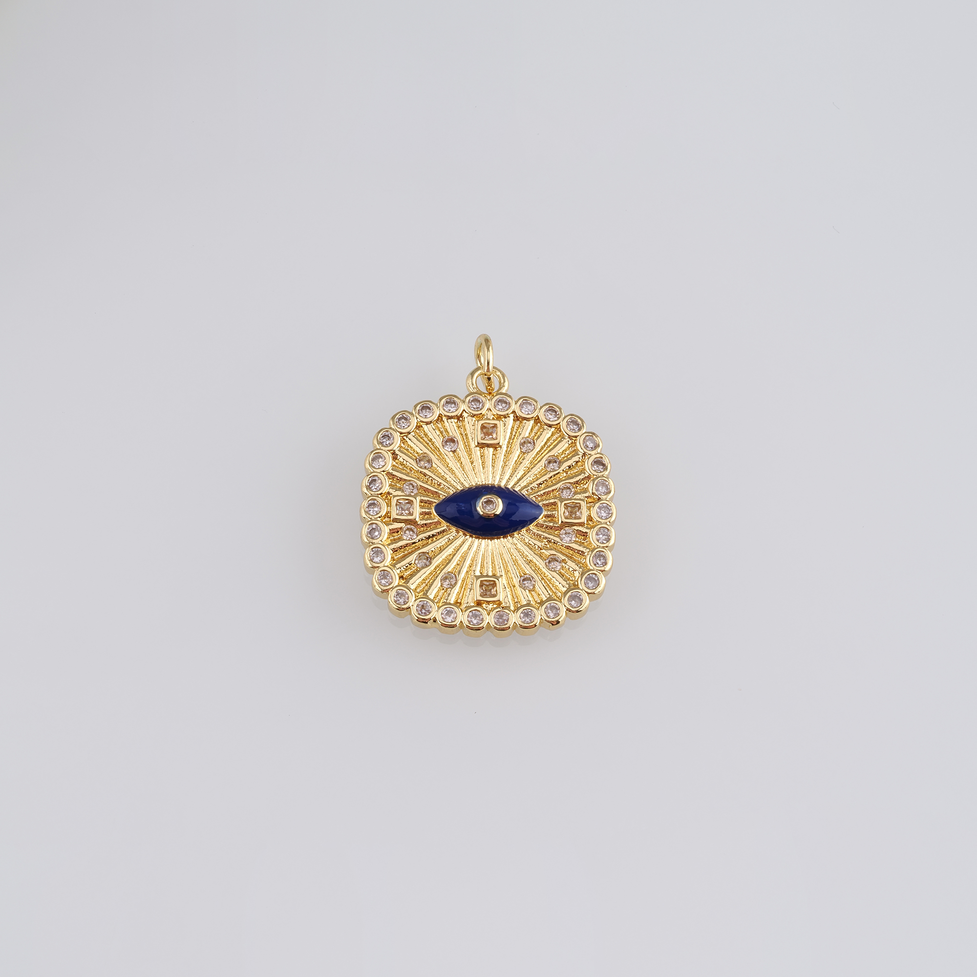 18K Gold Filled Evil Eye Pendant,Enamel Evil Eye Charm Earrings Necklace for DIY Jewelry Making Supply