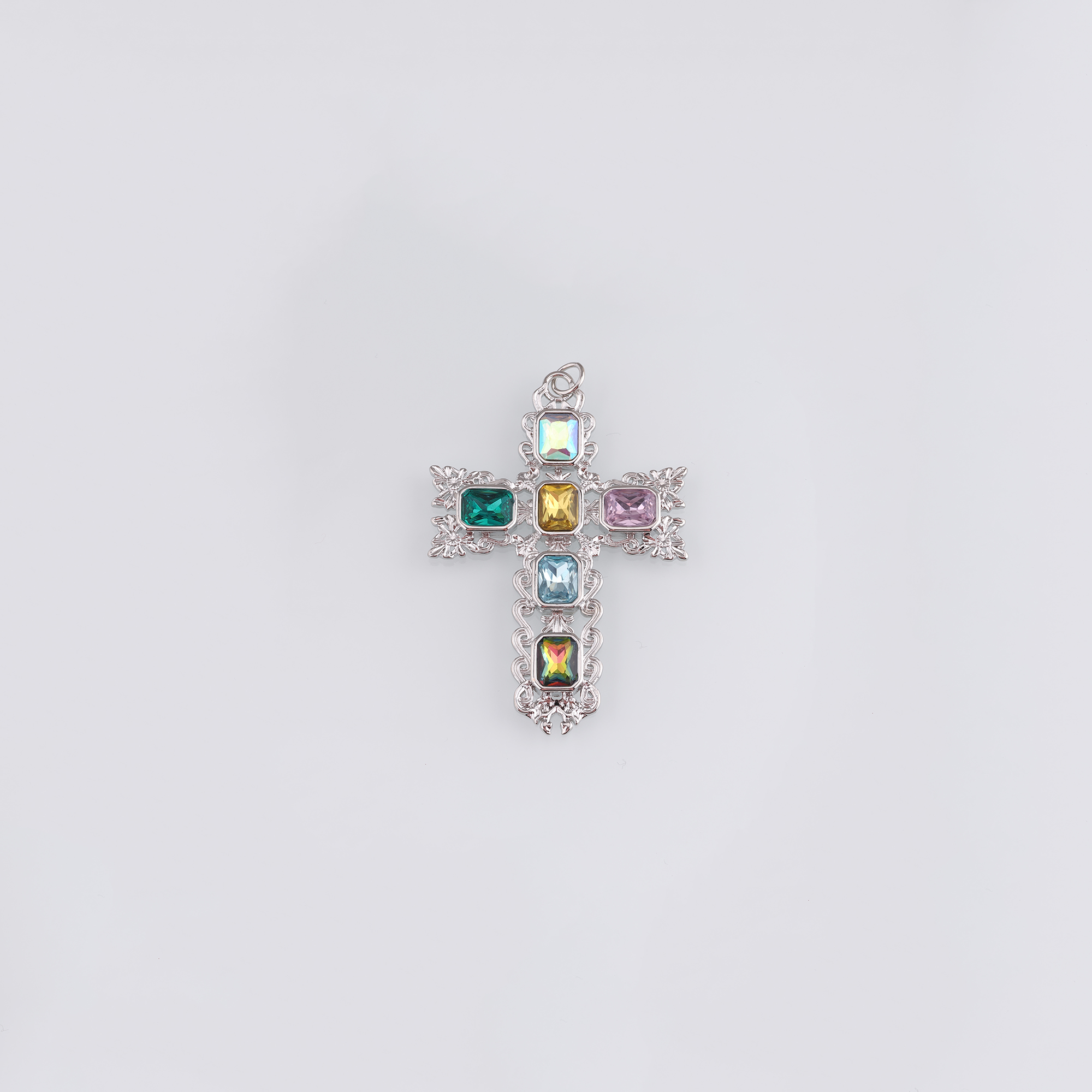 18K Gold Filled Cross Pendant,CZ Micro Pave Cross Charm Earrings Necklace for DIY Jewelry Making Supply