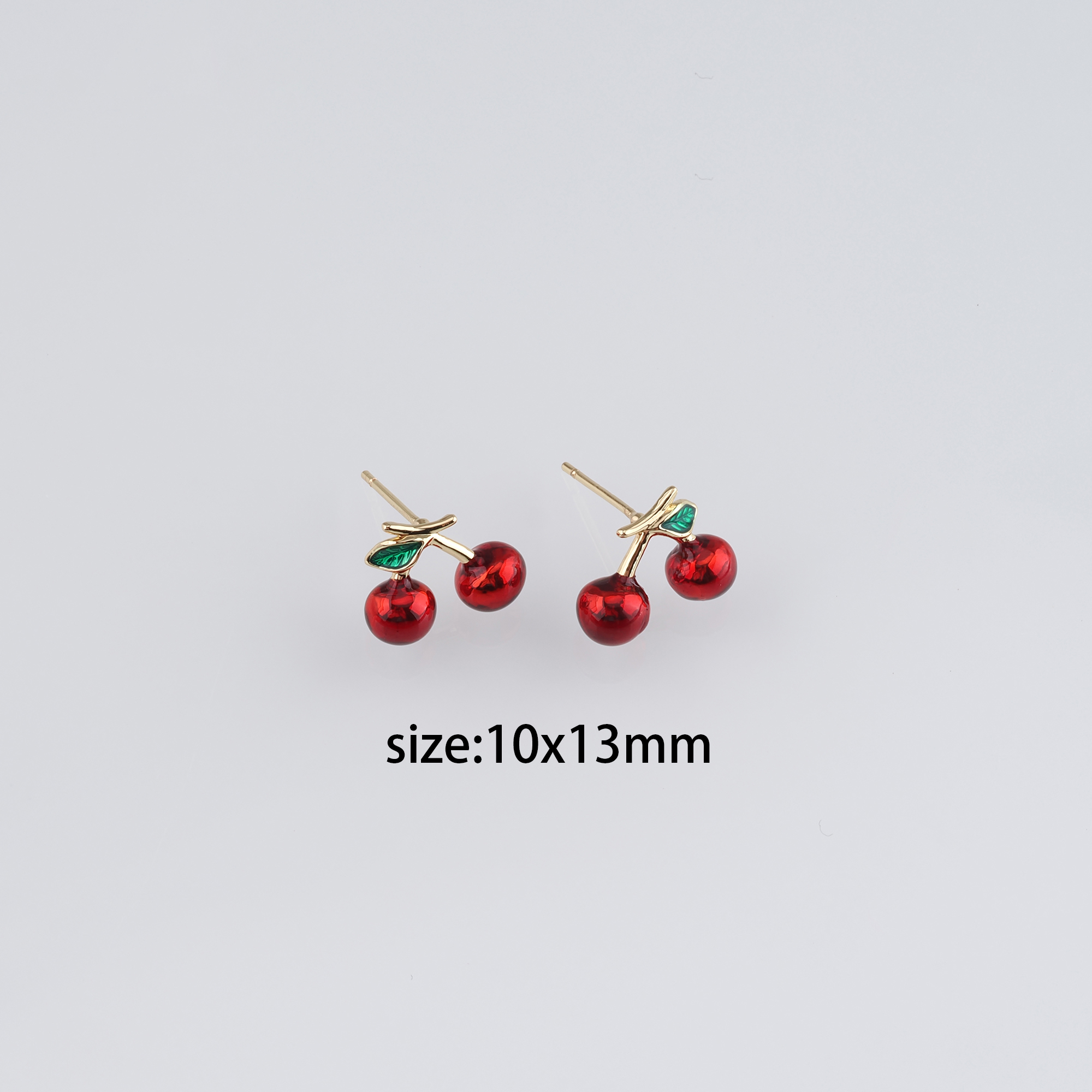 18K Gold Filled Cherry Stud Earrings,Dainty Earrings,Cherry Earrings,Minimalist Earring,Gift for Wife