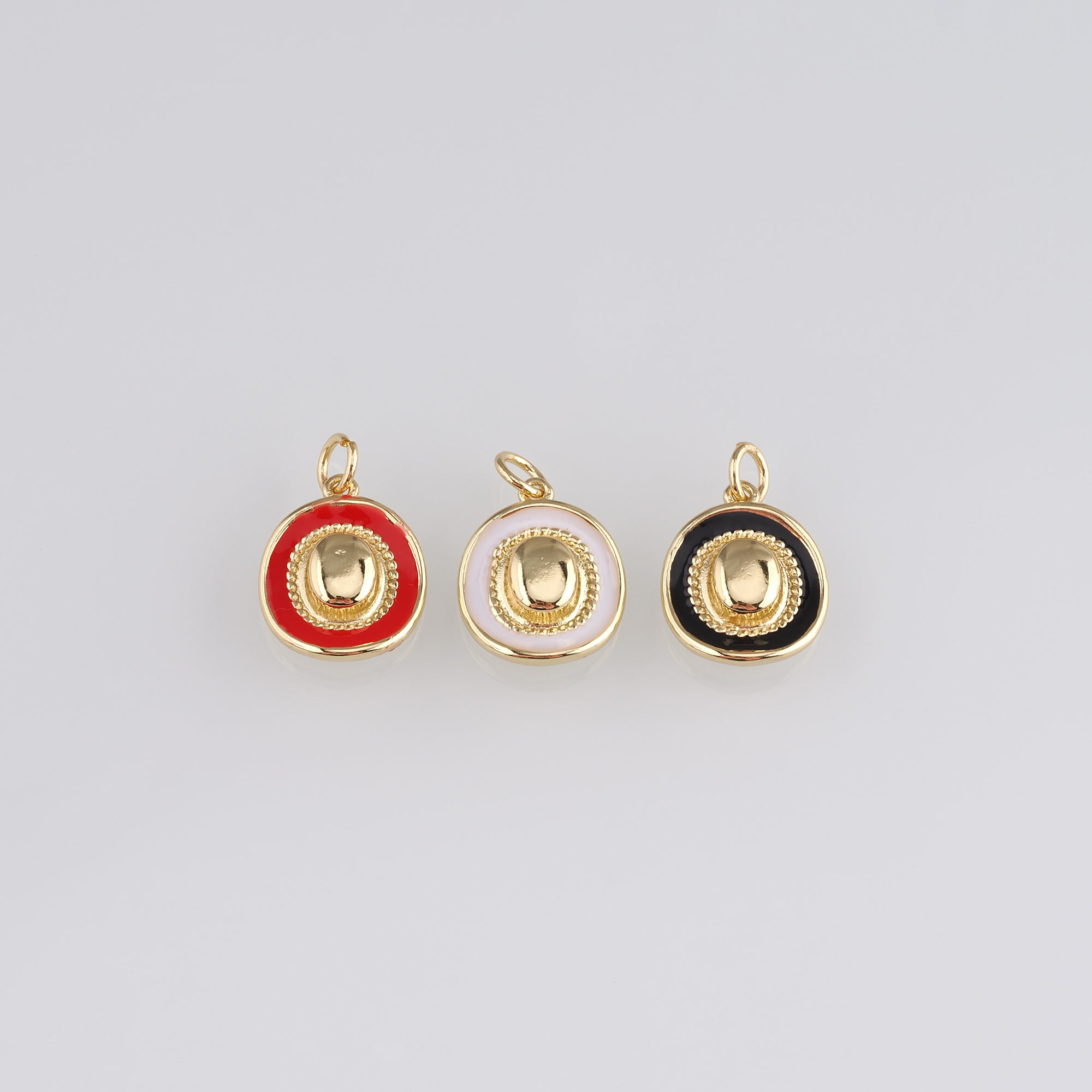 18K Gold Filled Cowboy Hat Pendant,Hat Charm,Enamel Cowboy Hat Earrings Necklace for DIY Jewelry Making Supply