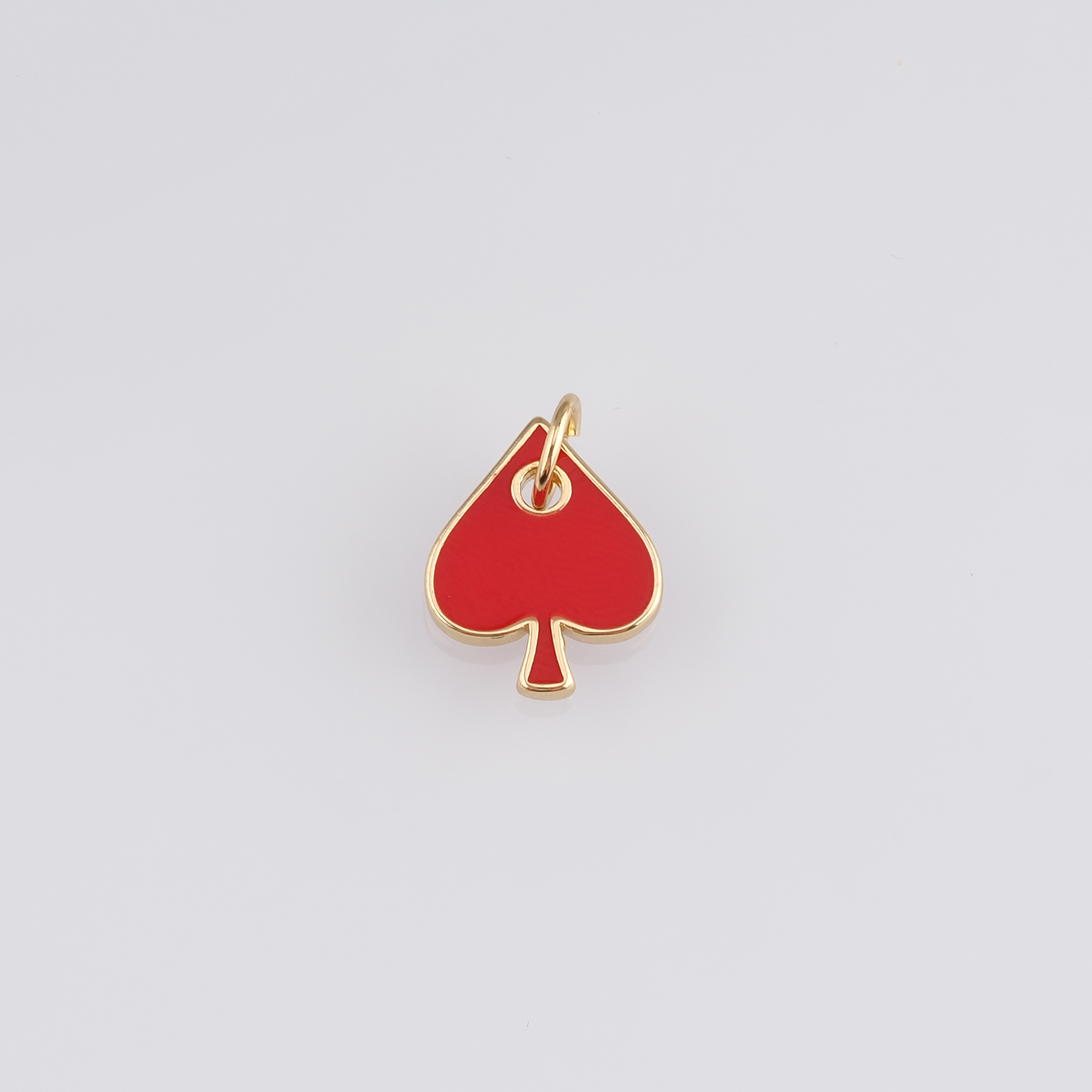 18K Gold Filled Poker Pendant,Enamel Poker Charm Earrings Necklace for DIY Jewelry Making Supply