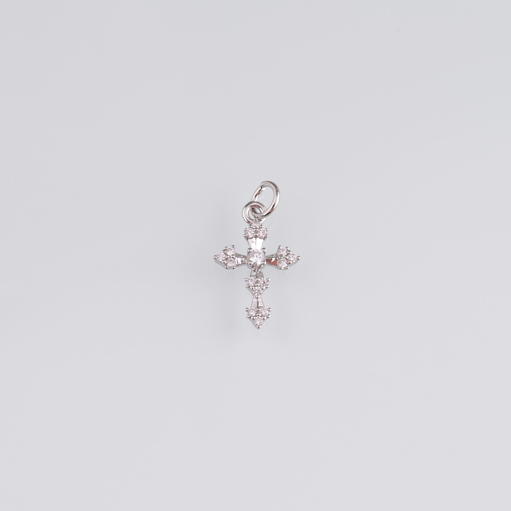 18K Gold Filled Cross Pendant,CZ Micro Pave Cross Charm Earrings Necklace for DIY Jewelry Making Supply