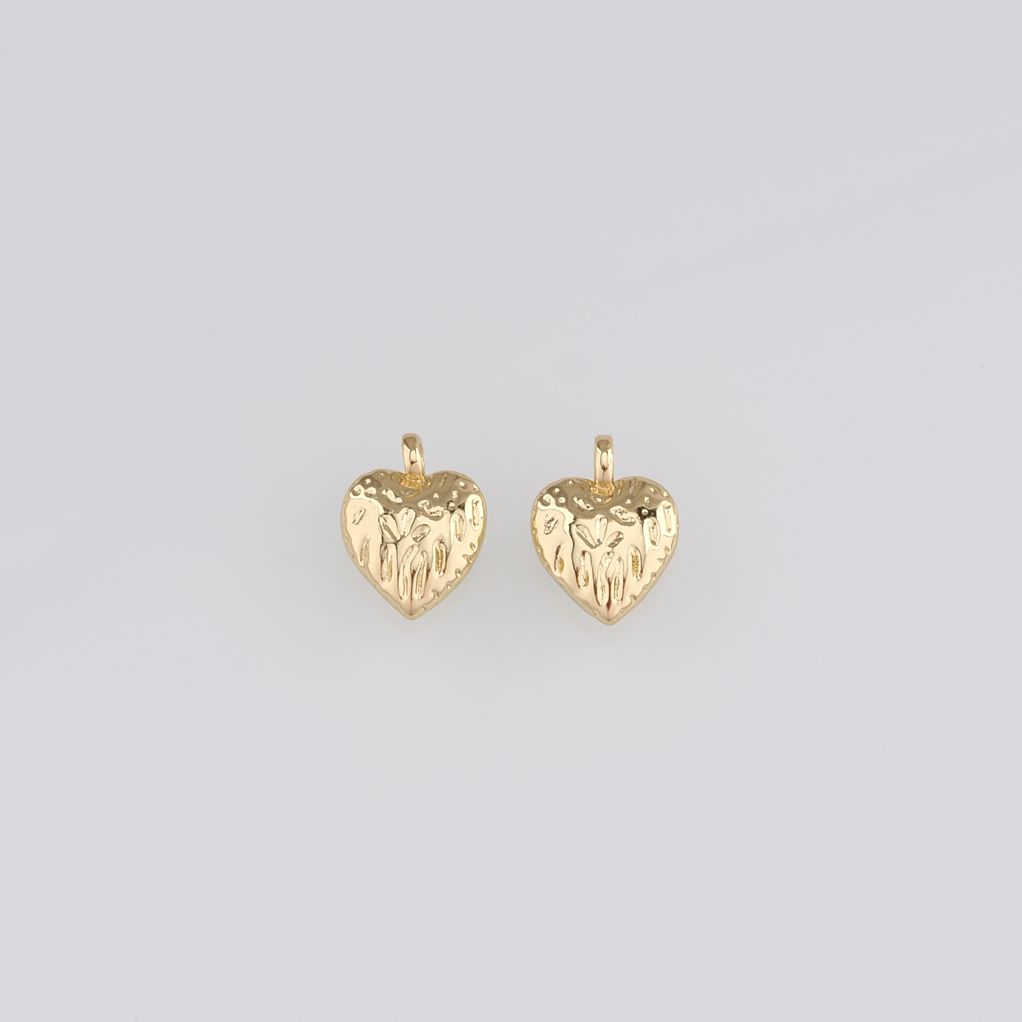 18K Gold Filled Heart Pendant,Dainty Heart Charm Earrings Necklace for DIY Jewelry Making Supply