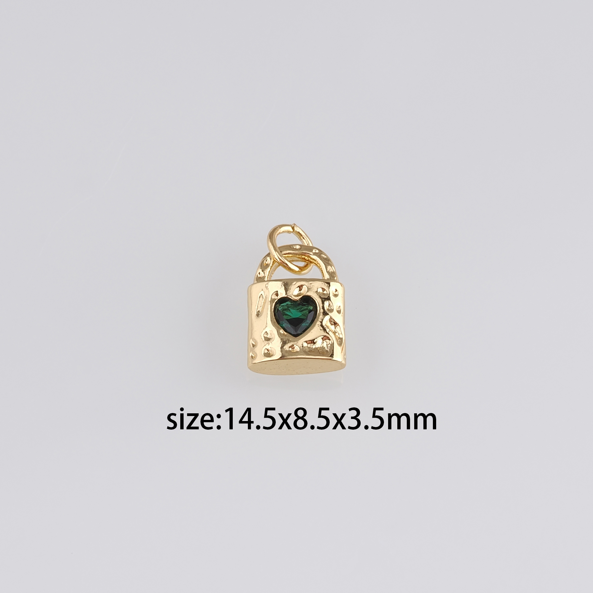 18K Gold Filled Lock Pendant,CZ Micro Pave Lock Charm Earrings Necklace for DIY Jewelry Making Supply