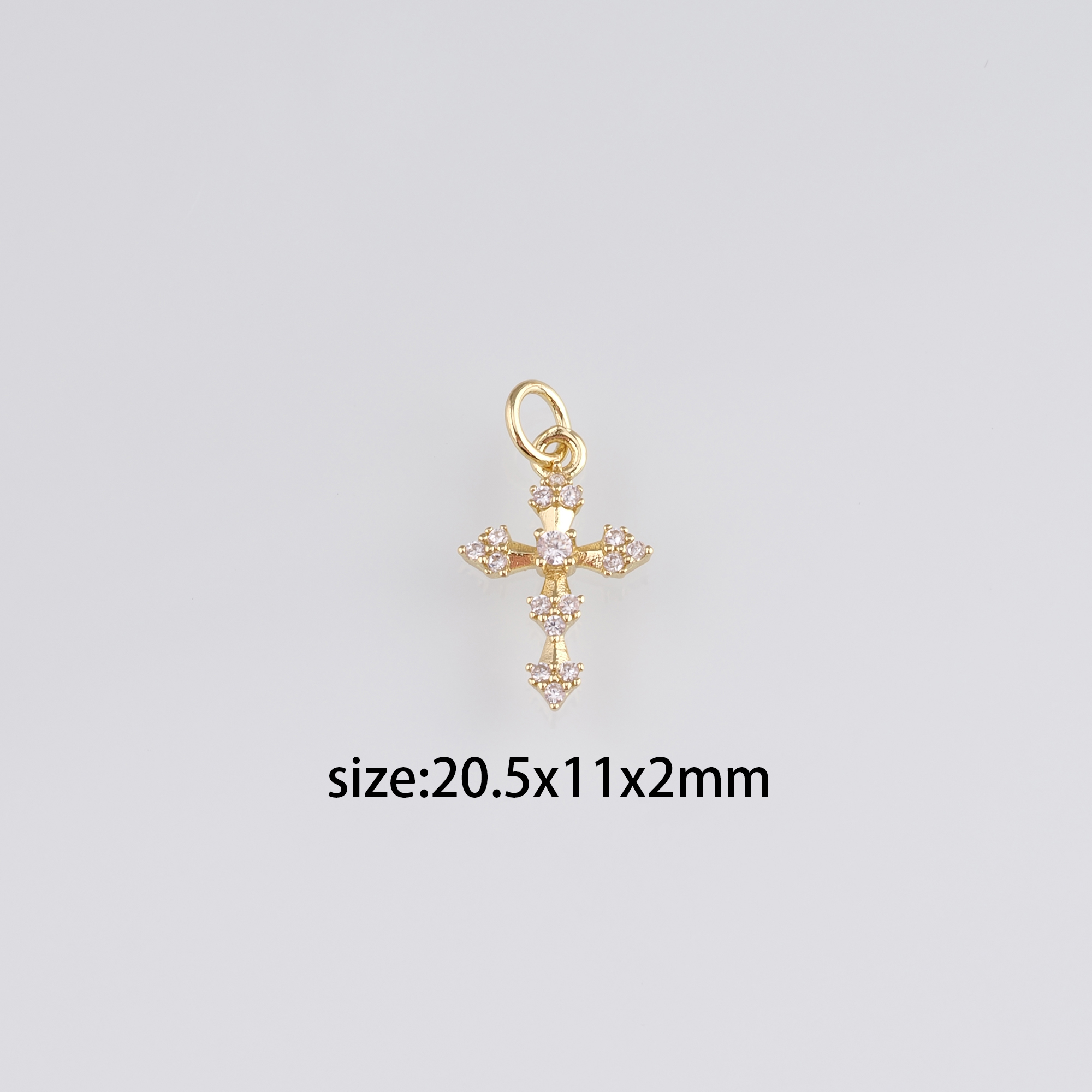 18K Gold Filled Cross Pendant,CZ Micro Pave Cross Charm Earrings Necklace for DIY Jewelry Making Supply