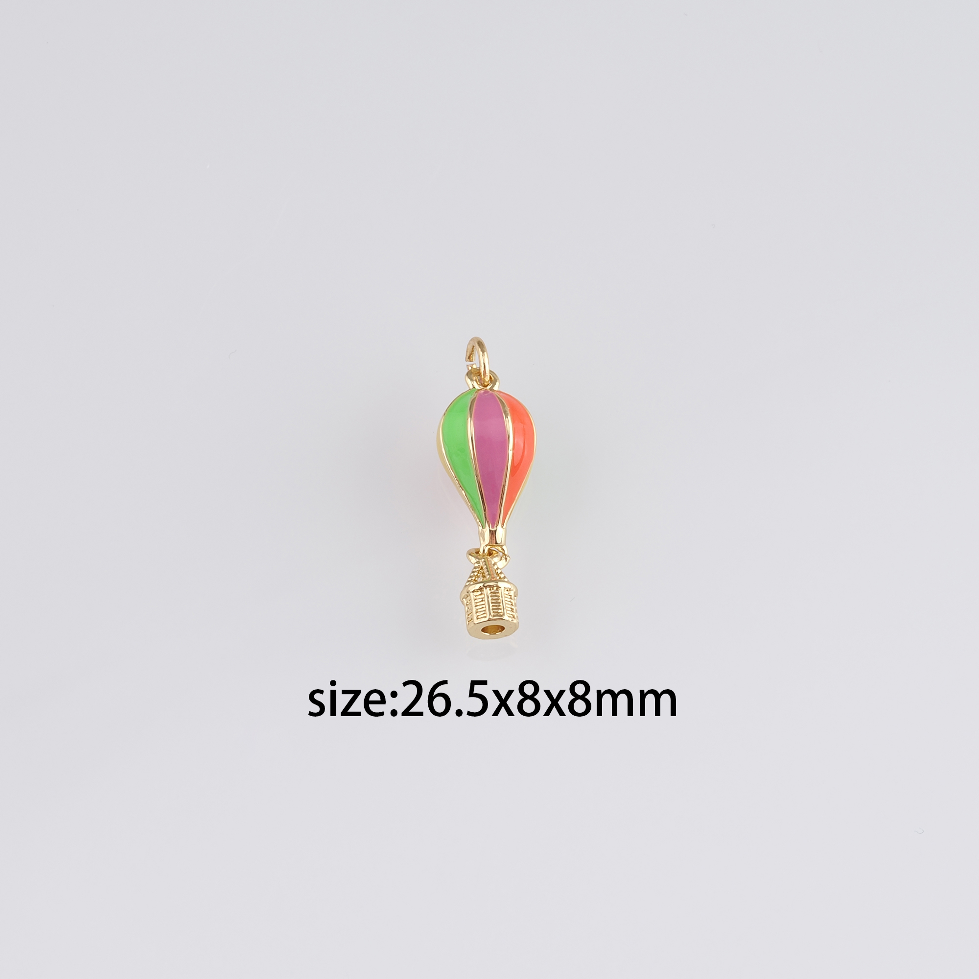 18K Gold Filled Hot Air Balloon Pendant,Enamel Hot Air Balloon Charm Earrings Necklace for DIY Jewelry Making Supply