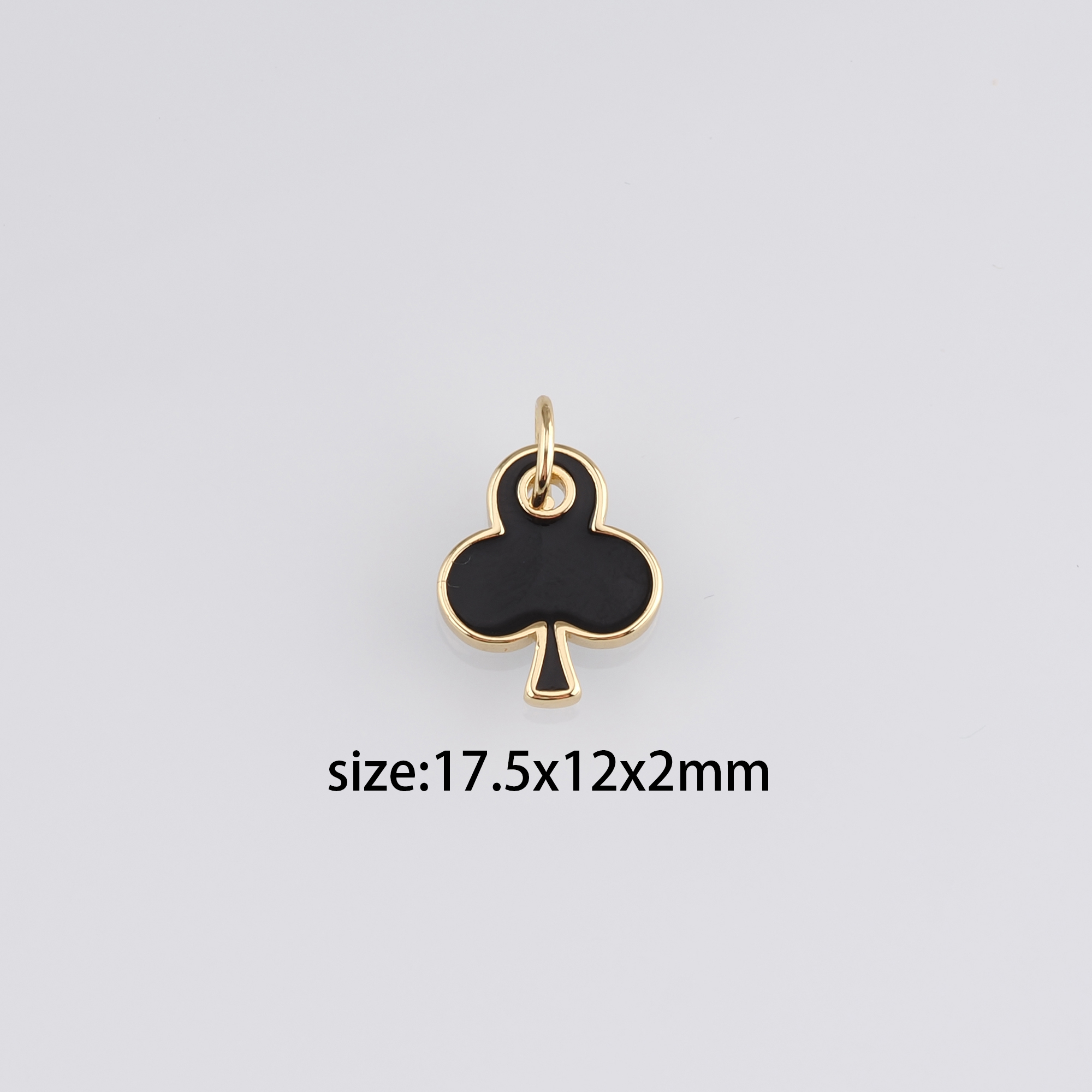 18K Gold Filled Poker Pendant,Enamel Poker Charm Earrings Necklace for DIY Jewelry Making Supply