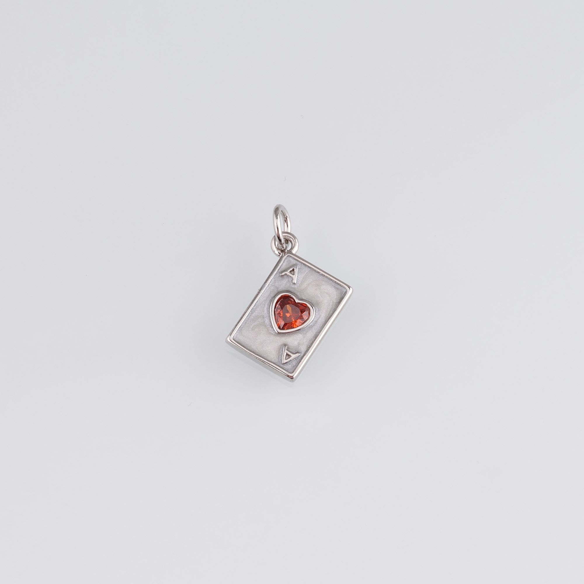 18K Gold Filled Poker Pendant,Enamel Playing Card Charm Earrings Necklace for DIY Jewelry Making Supply