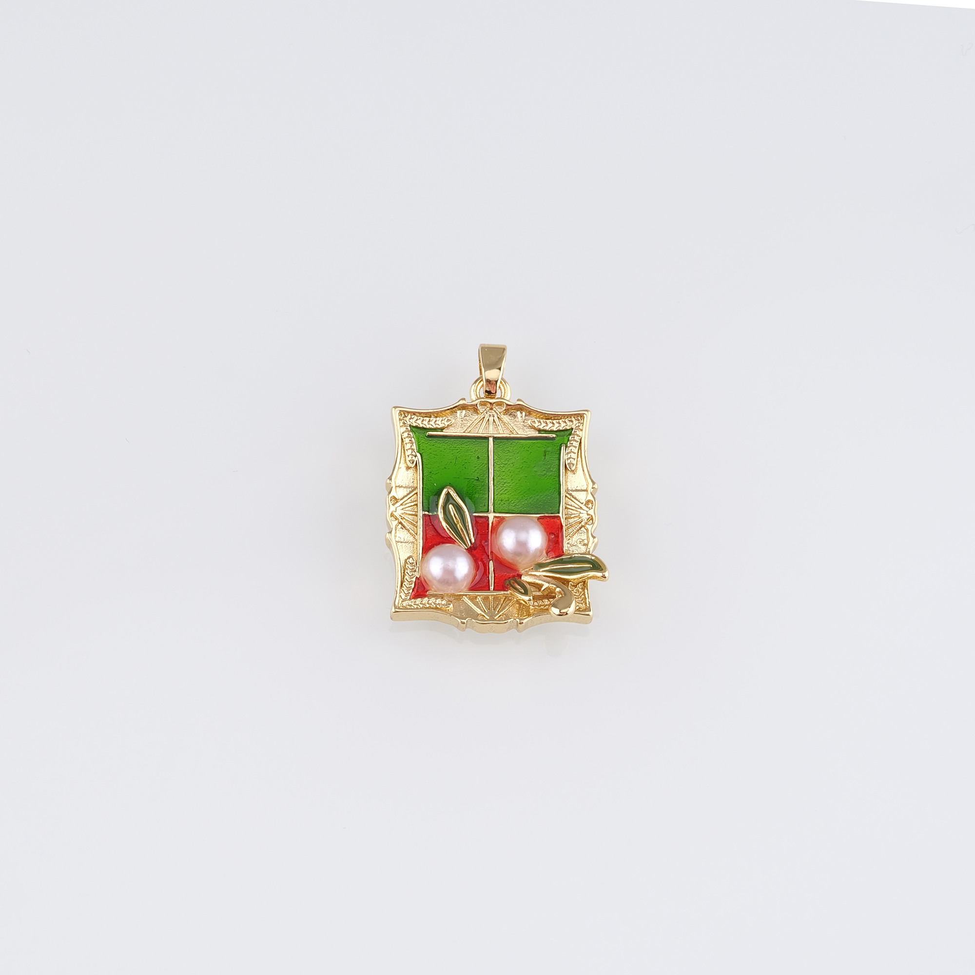 18K Gold Filled Flower Pendant,Enamel Flower Charm Earrings Necklace for DIY Jewelry Making Supply