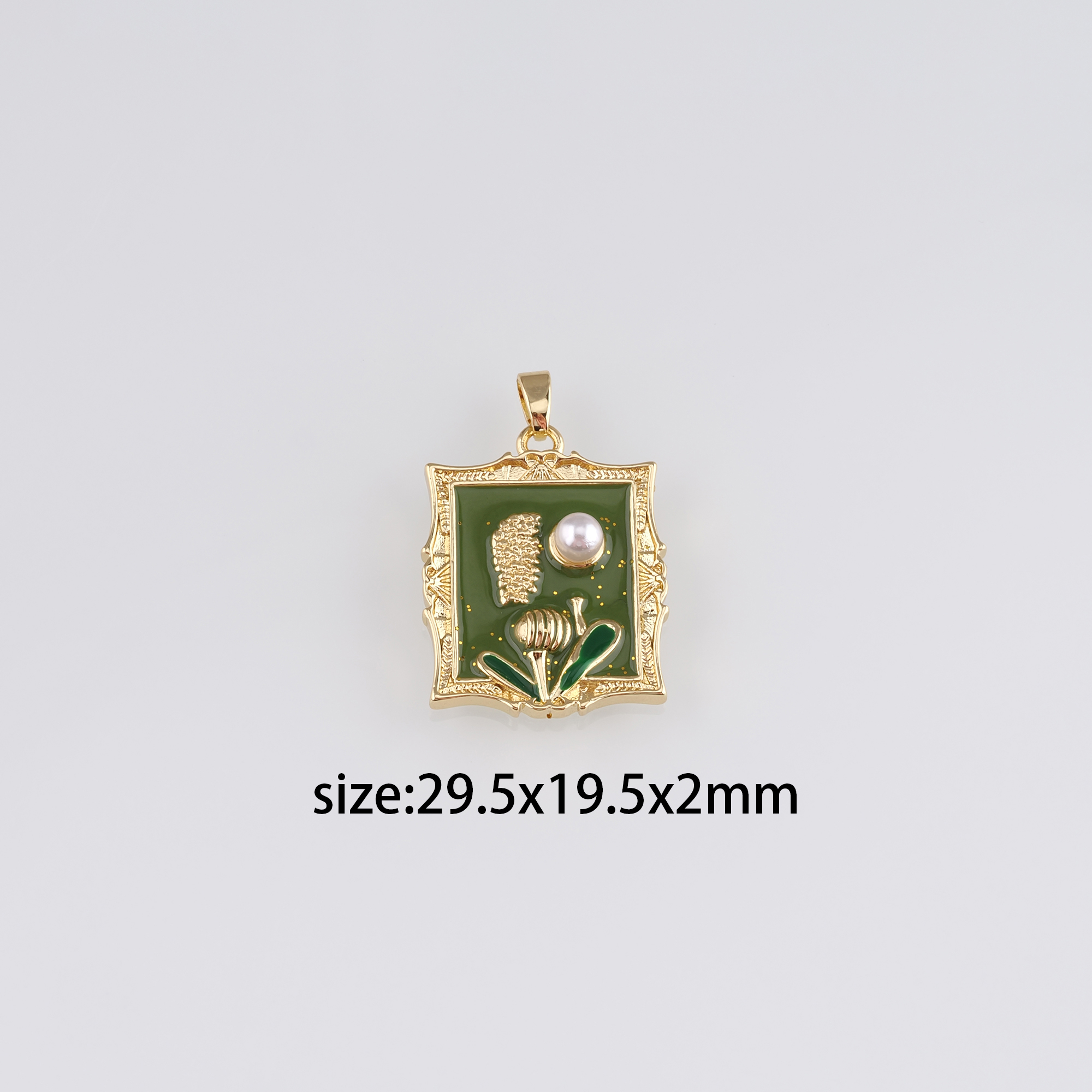 18K Gold Filled Flower Pendant,Enamel Flower Charm Earrings Necklace for DIY Jewelry Making Supply