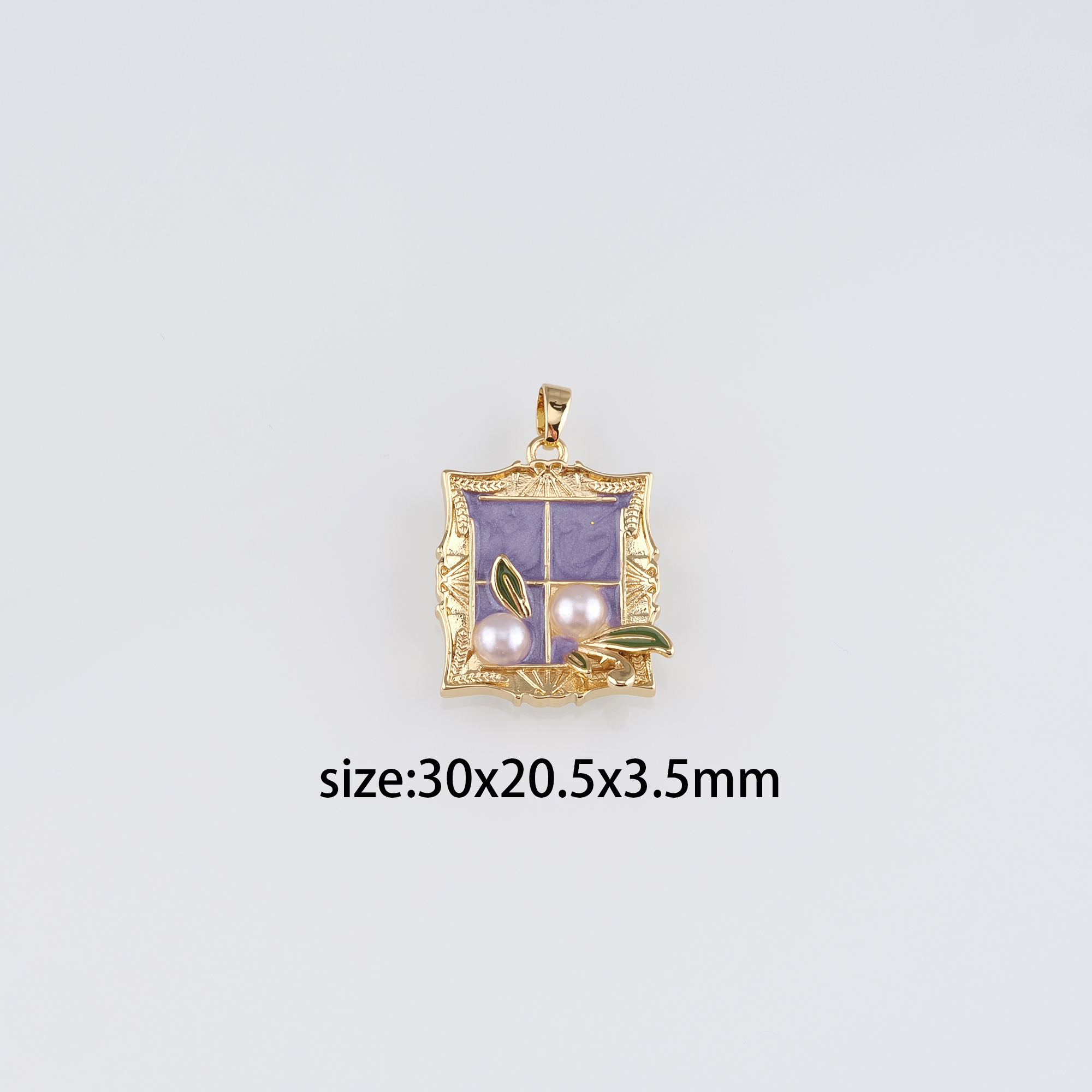 18K Gold Filled Flower Pendant,Enamel Flower Charm Earrings Necklace for DIY Jewelry Making Supply