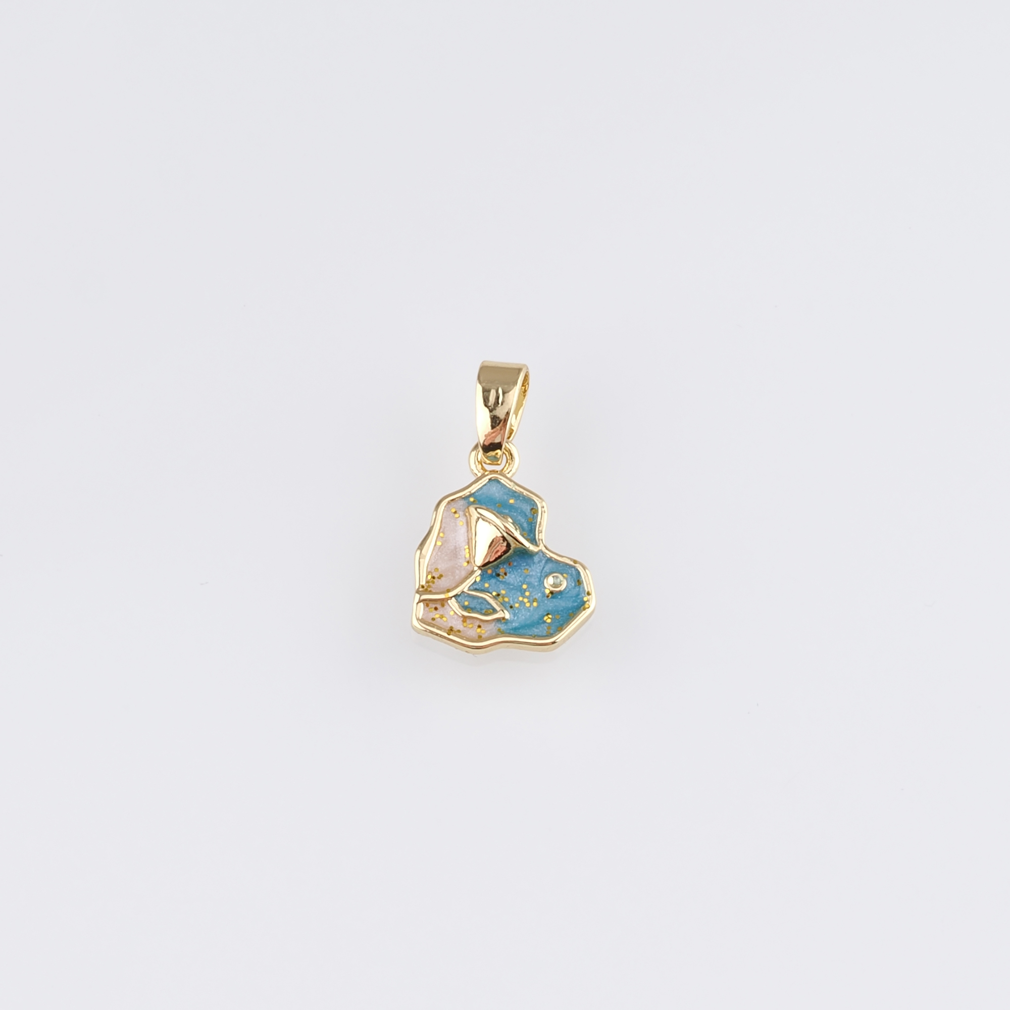 18K Gold Filled Heart Flower Pendant,Enamel Flower Charm Earrings Necklace for DIY Jewelry Making Supply