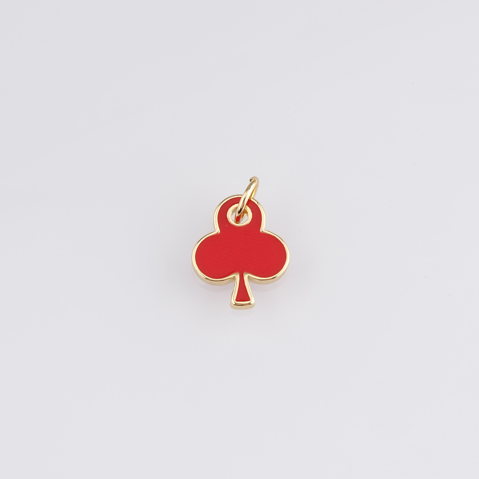 18K Gold Filled Poker Pendant,Enamel Poker Charm Earrings Necklace for DIY Jewelry Making Supply