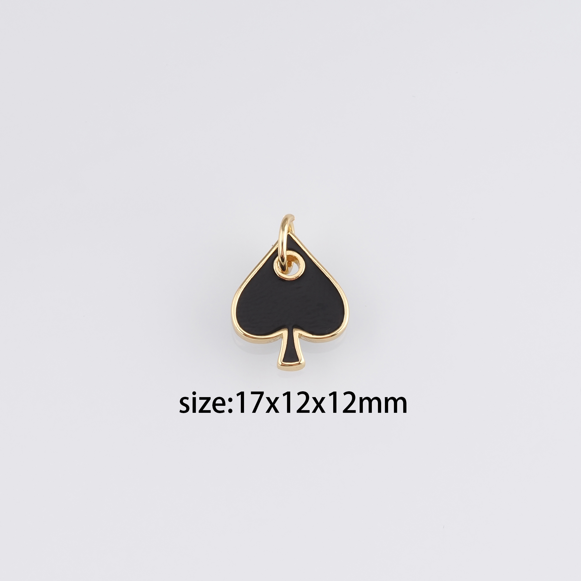 18K Gold Filled Poker Pendant,Enamel Poker Charm Earrings Necklace for DIY Jewelry Making Supply