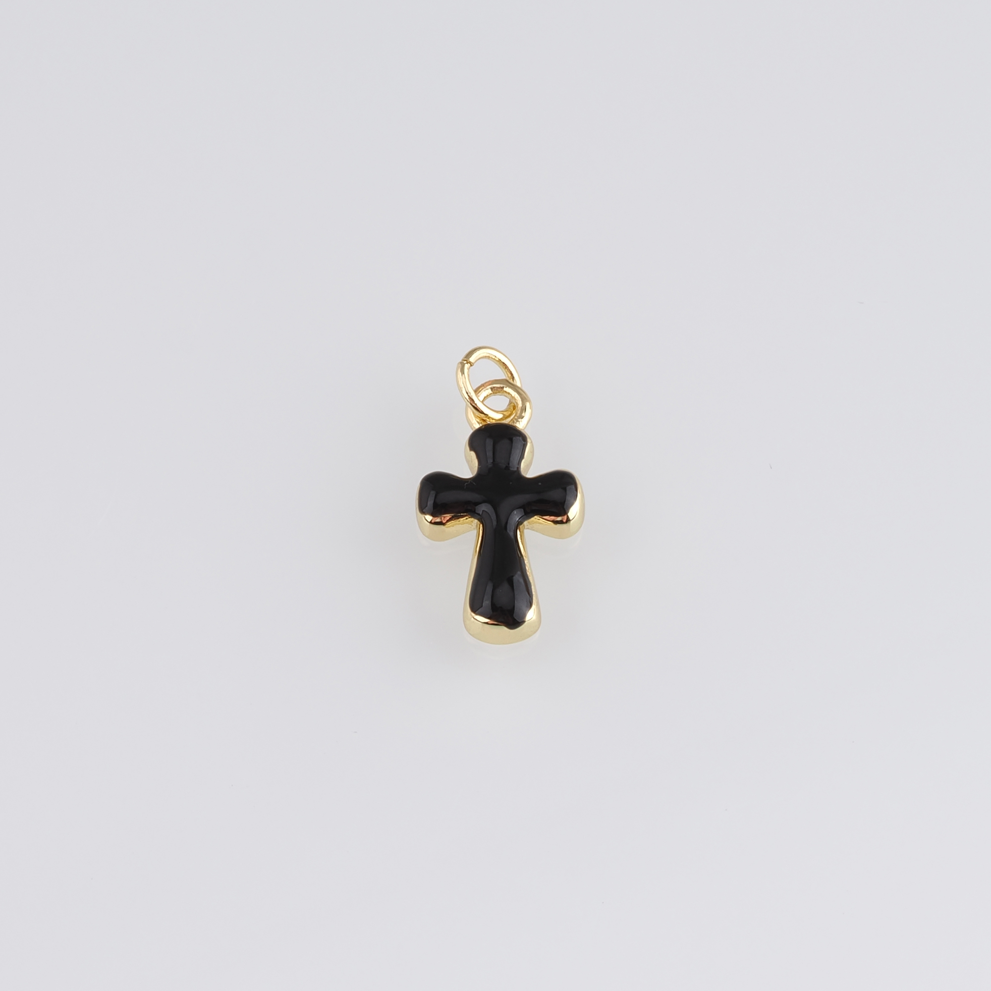 18K Gold Filled Cross Pendant,Enamel Cross Charm Earrings Necklace for DIY Jewelry Making Supply