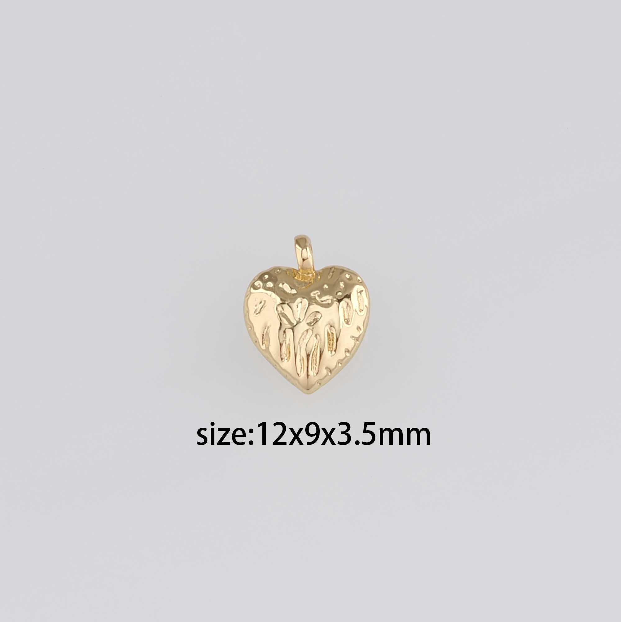 18K Gold Filled Heart Pendant,Dainty Heart Charm Earrings Necklace for DIY Jewelry Making Supply