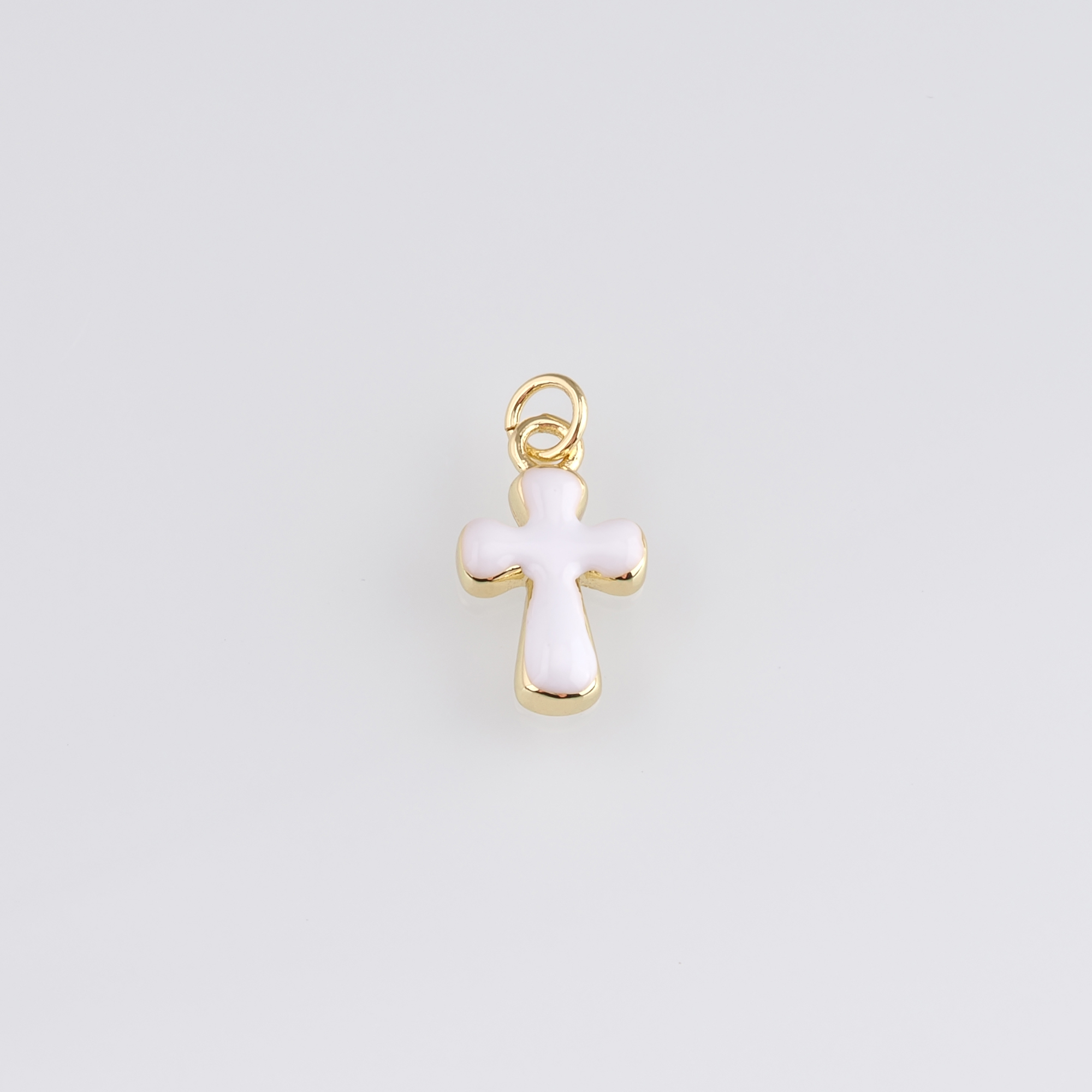 18K Gold Filled Cross Pendant,Enamel Cross Charm Earrings Necklace for DIY Jewelry Making Supply