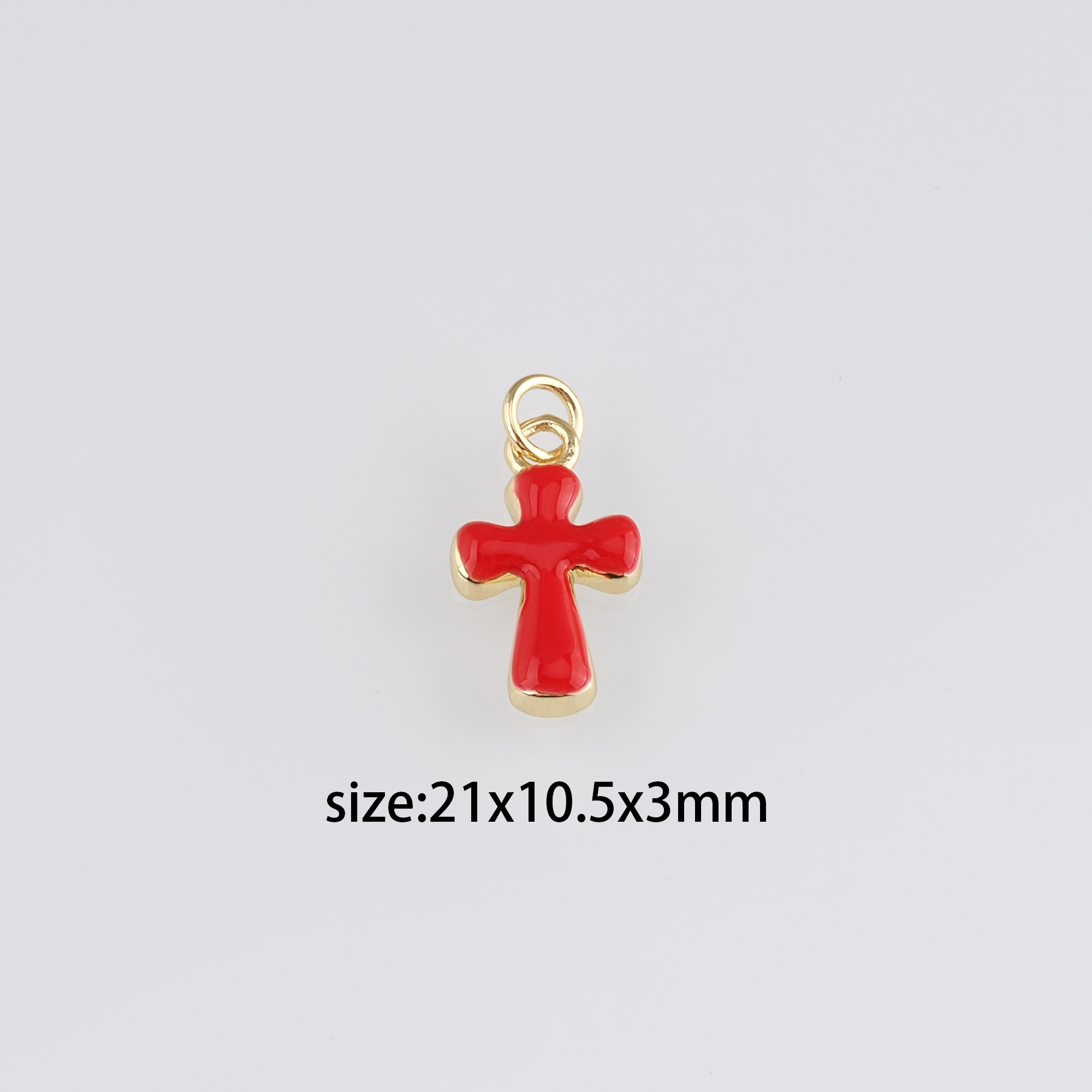 18K Gold Filled Cross Pendant,Enamel Cross Charm Earrings Necklace for DIY Jewelry Making Supply