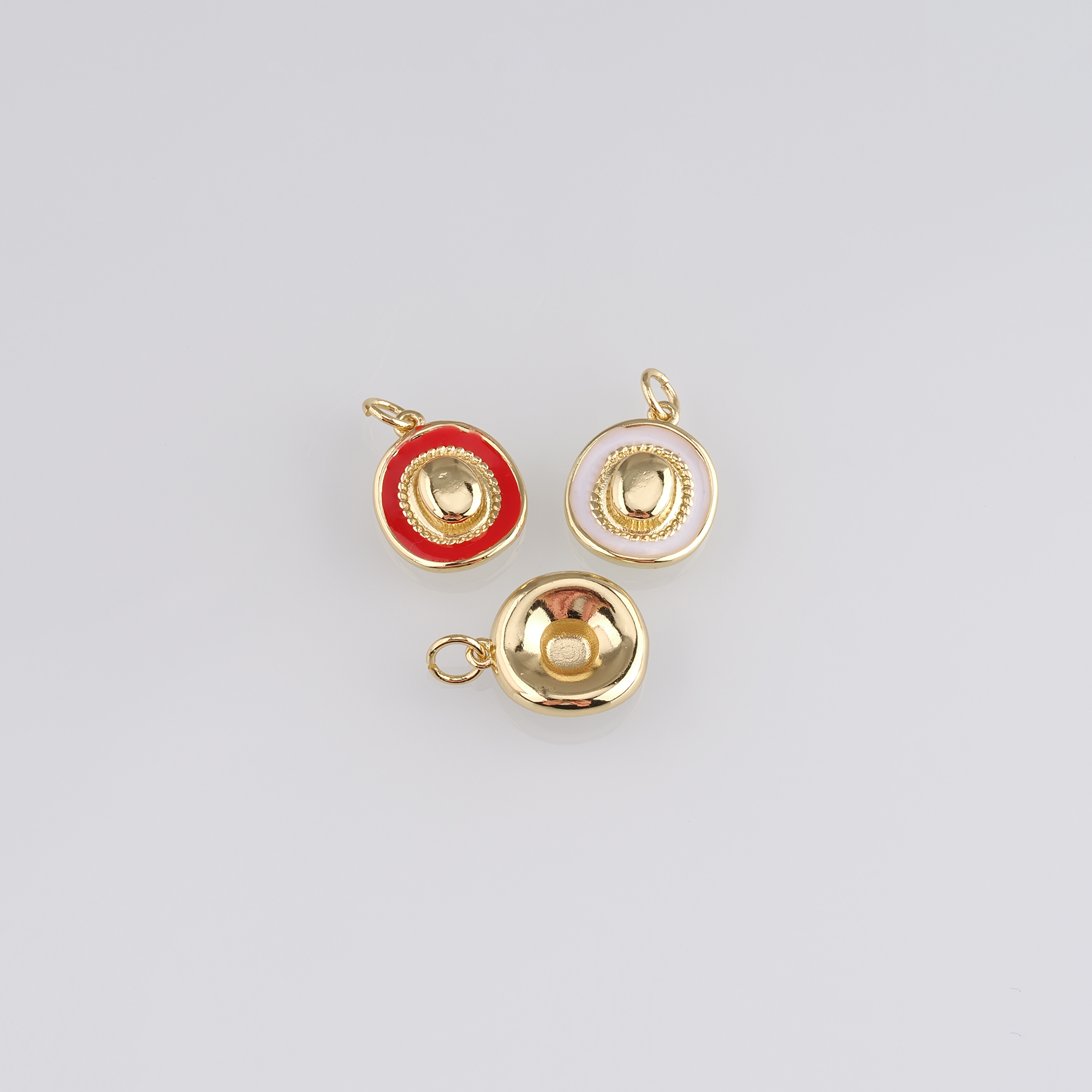 18K Gold Filled Cowboy Hat Pendant,Hat Charm,Enamel Cowboy Hat Earrings Necklace for DIY Jewelry Making Supply