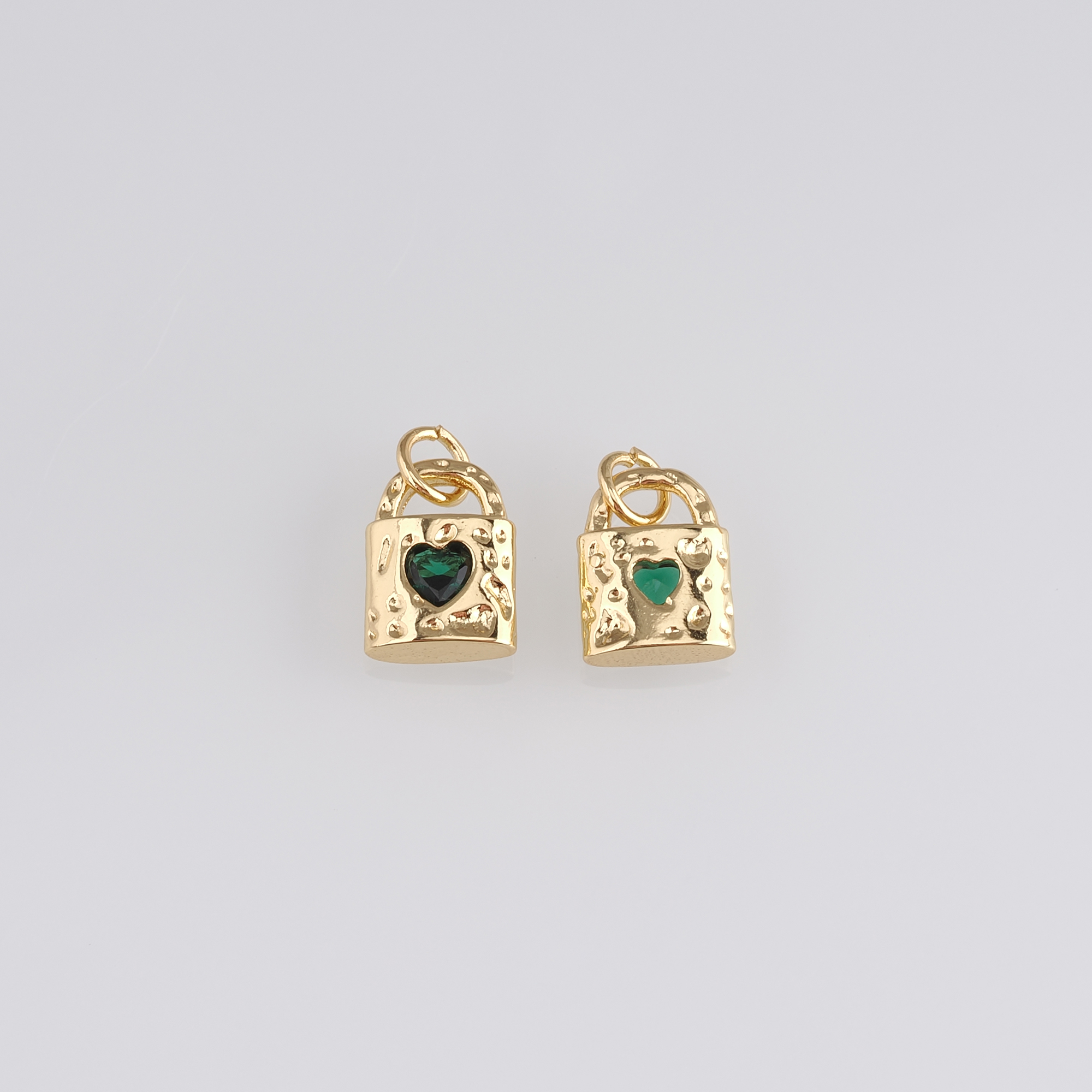 18K Gold Filled Lock Pendant,CZ Micro Pave Lock Charm Earrings Necklace for DIY Jewelry Making Supply