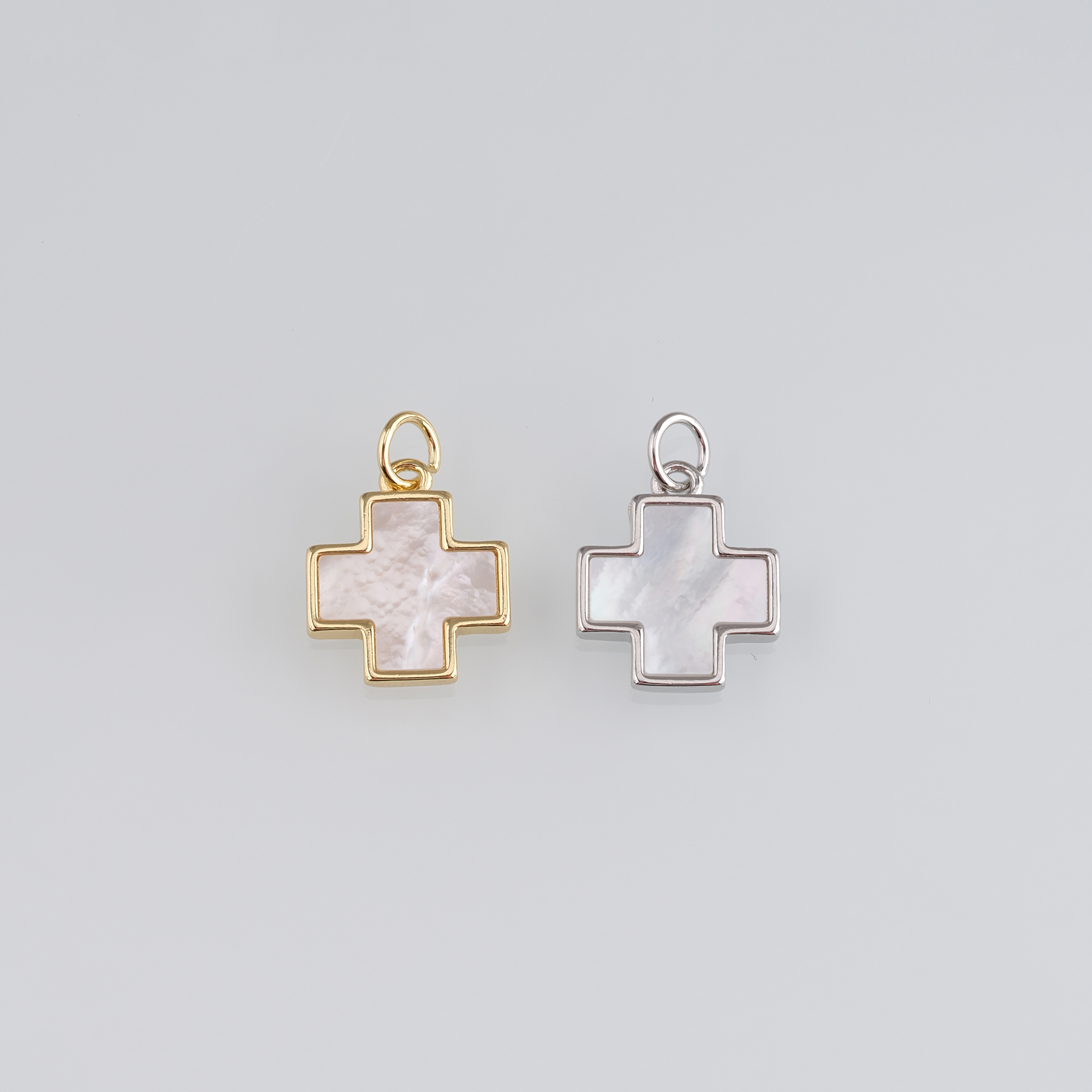 18K Gold Filled Cross Pendant,Cross Charm Earrings Necklace for DIY Jewelry Making Supply