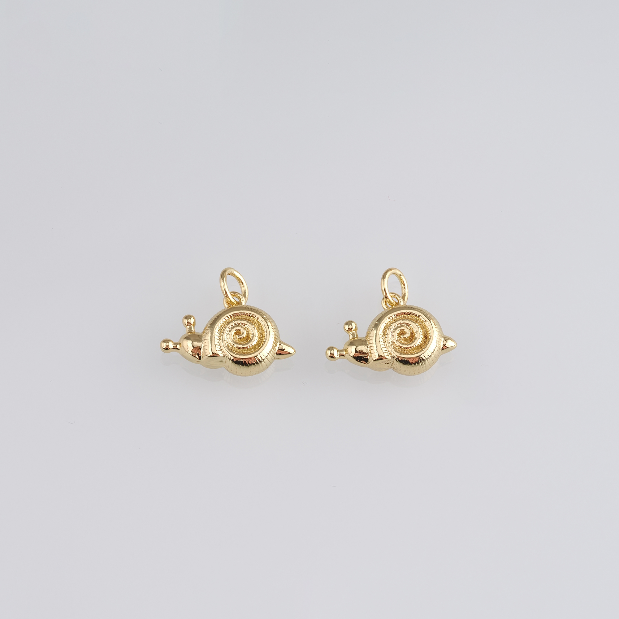 18K Gold Filled Snails Pendant,Dainty Snails Charm Earrings Necklace for DIY Jewelry Making Supply