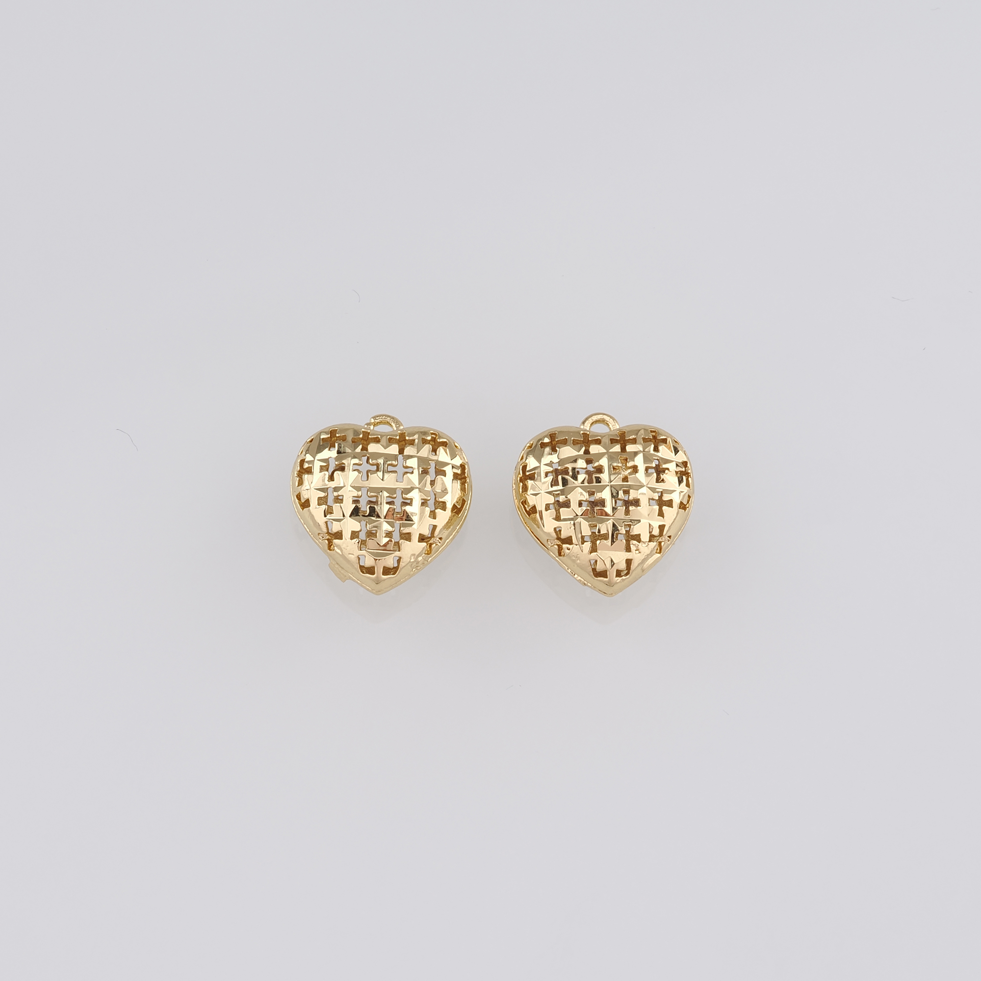18K Gold Filled Heart Pendant,Dainty Heart Charm Earrings Necklace for DIY Jewelry Making Supply