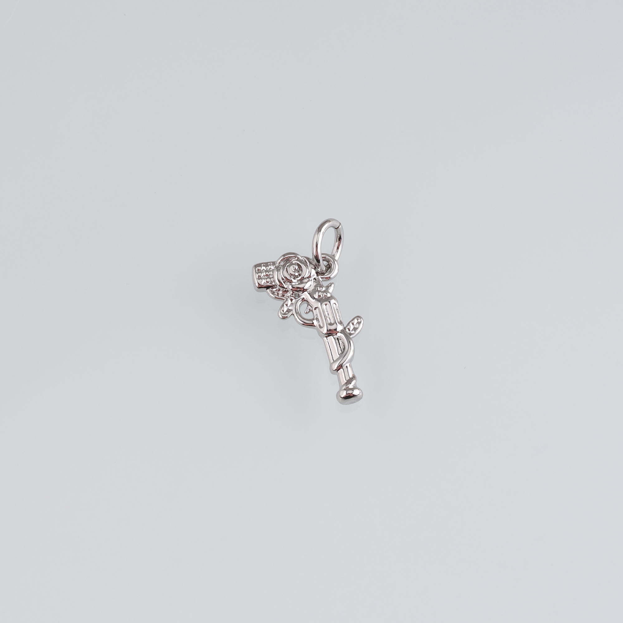 18K Gold Filled Gun Pendant,Pistol Charm Earrings Necklace for DIY Jewelry Making Supply