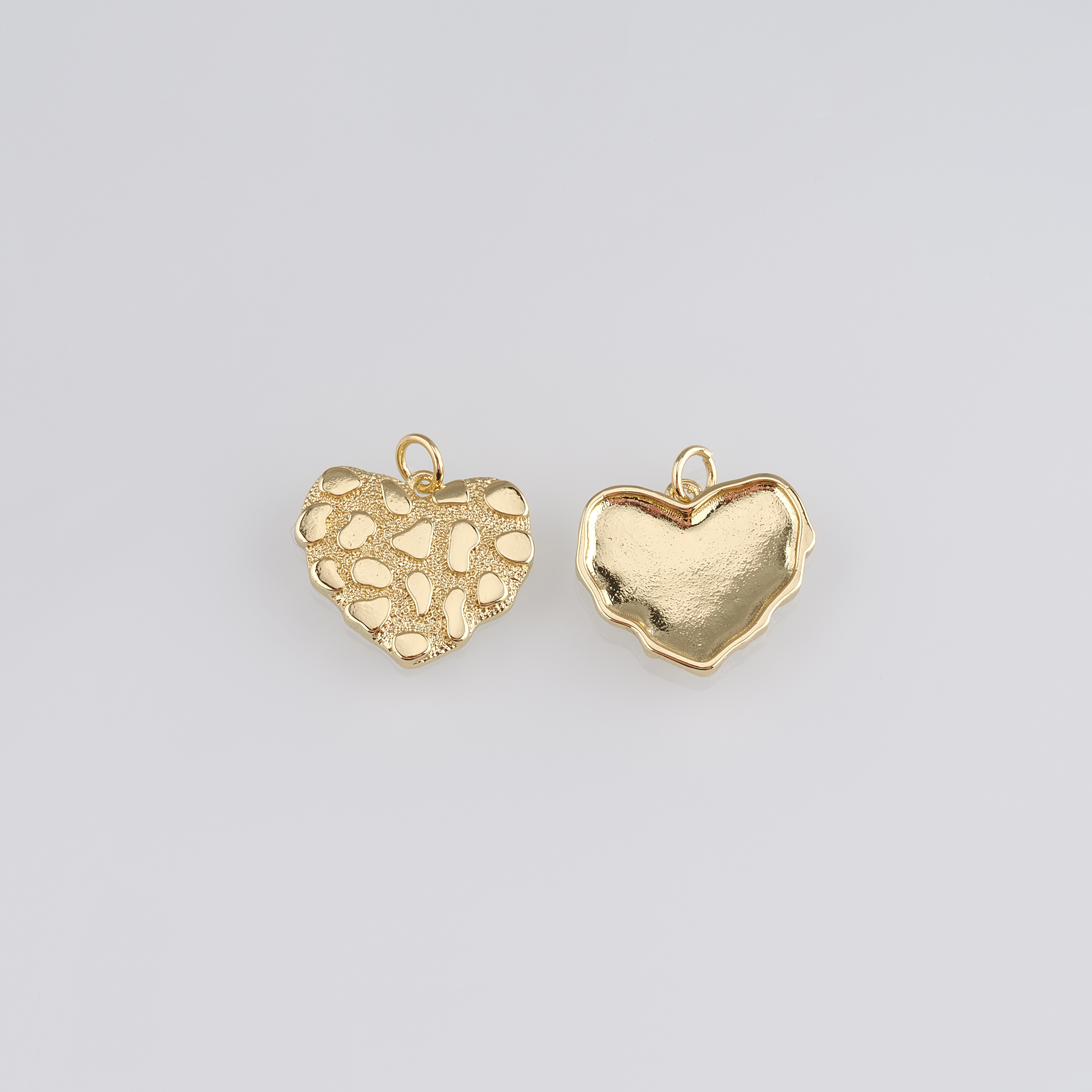 18K Gold Filled Heart Pendant,Dainty Heart Charm Earrings Necklace for DIY Jewelry Making Supply