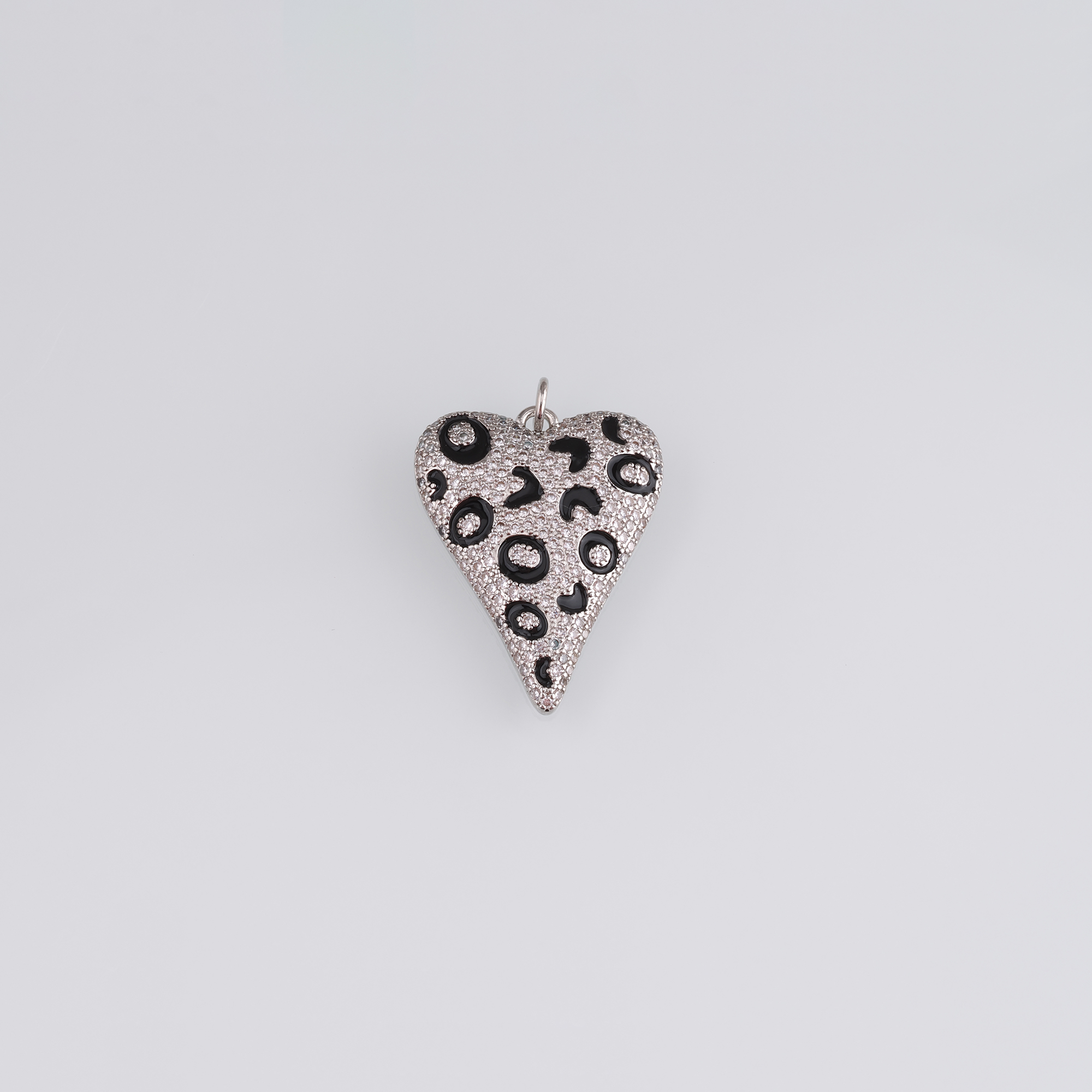18K Gold Filled Heart Pendant,CZ Micro Pave Heart Charm Earrings Necklace for DIY Jewelry Making Supply