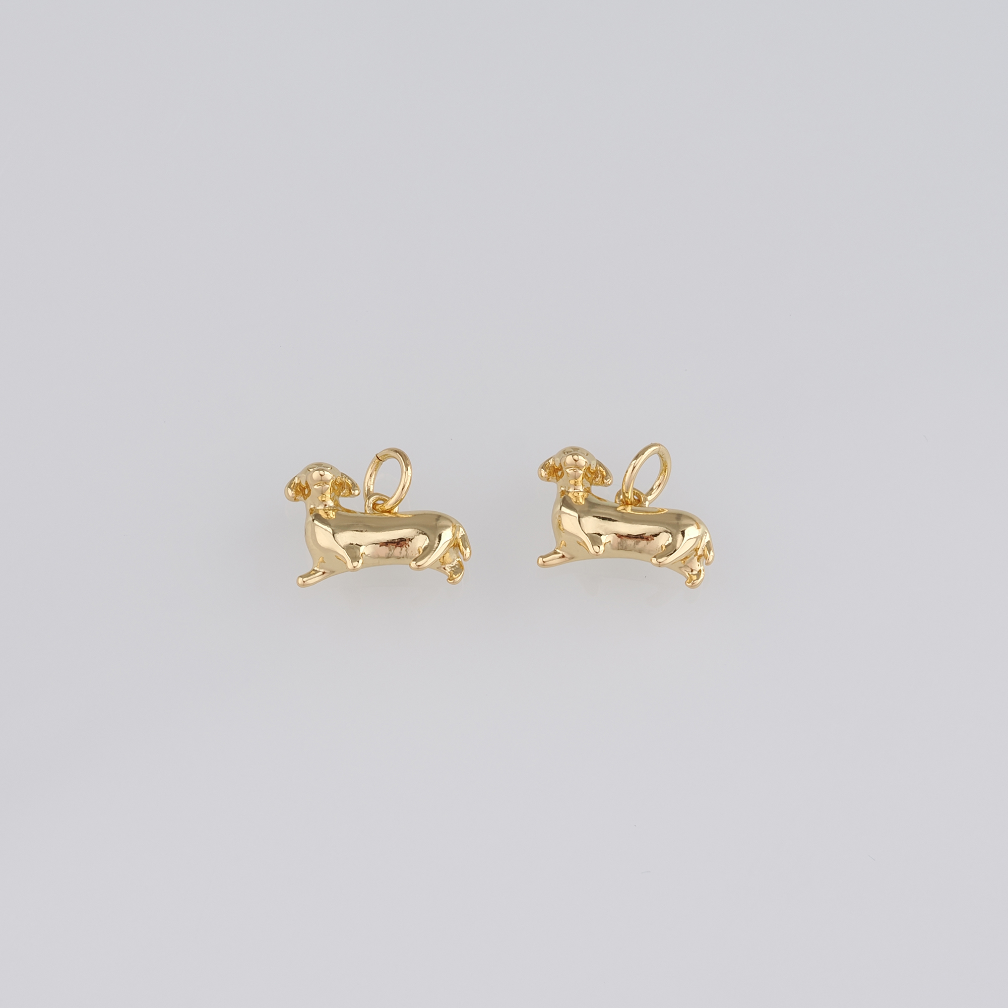 18K Gold Filled Dog Pendant,Dainty Dog Chamr Earrings Necklace for DIY Jewelry Making Supply
