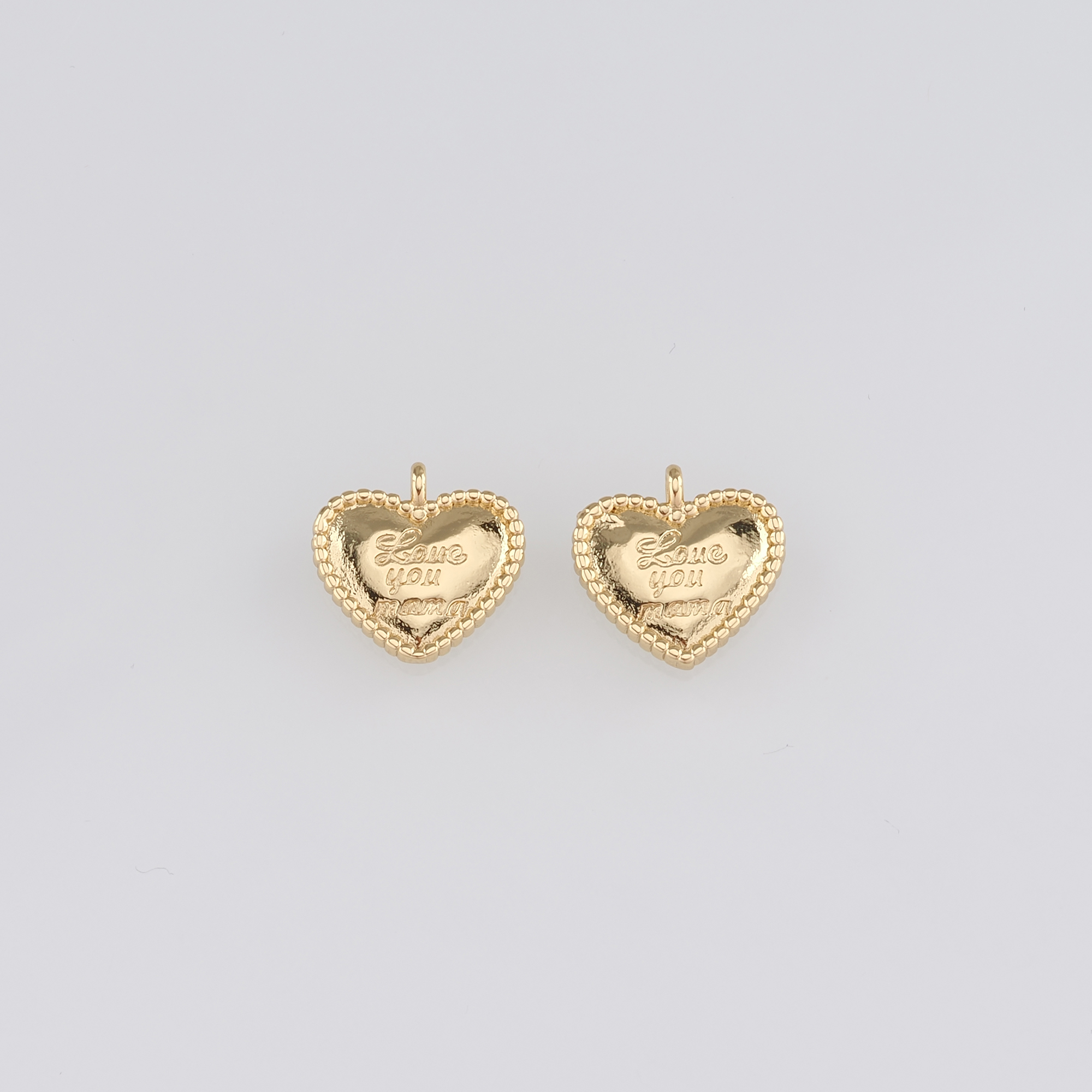 18K Gold Filled Heart Mama Pendant,Dainty Mama Charm Earrings Necklace for DIY Jewelry Making Supply