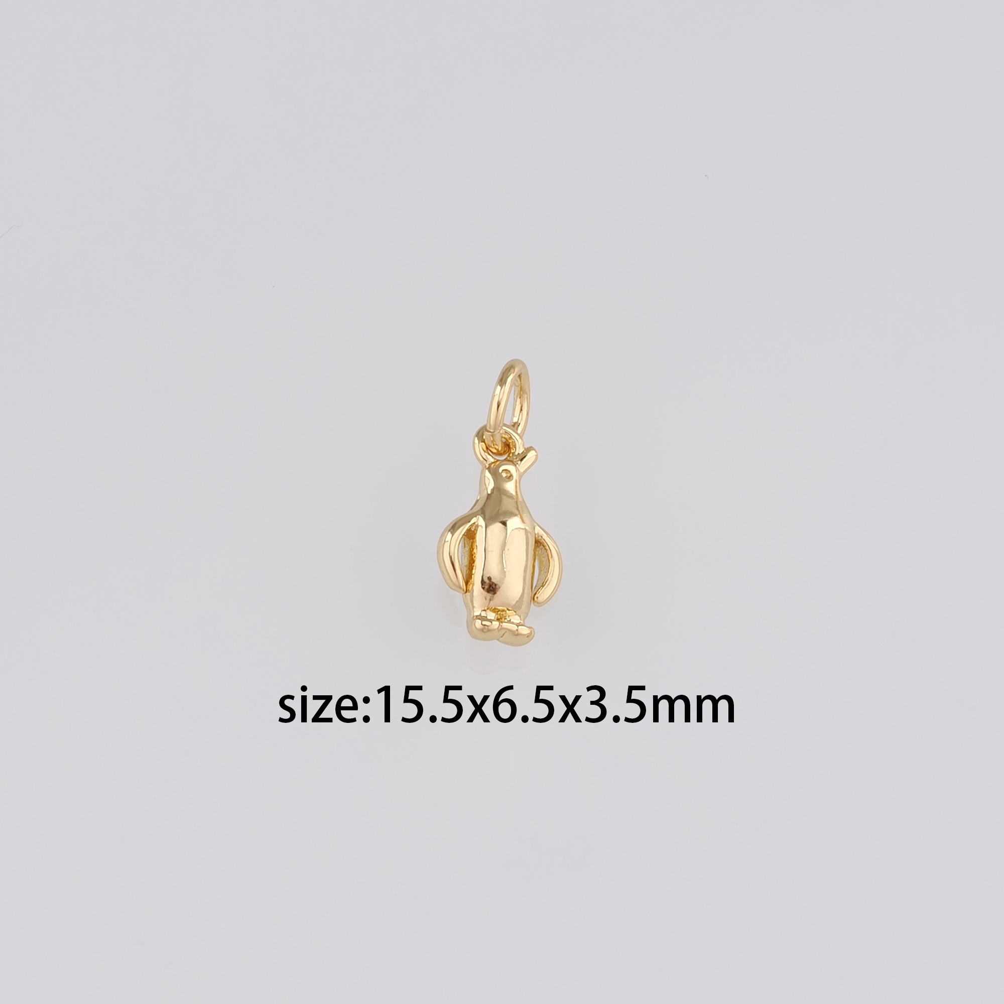18K Gold Filled Penguin Pendant,Animal Charm Earrings Necklace for DIY Jewelry Making Supply