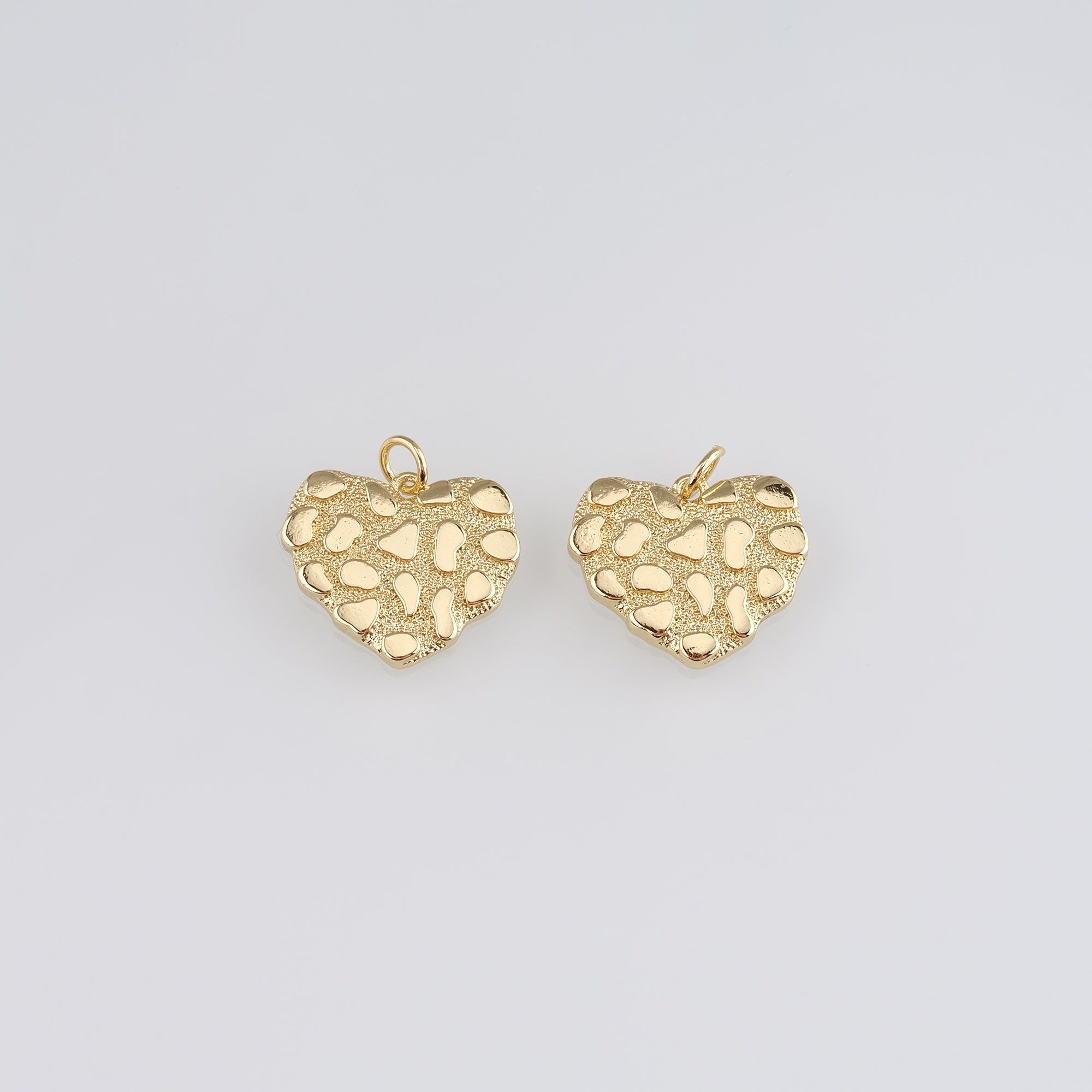 18K Gold Filled Heart Pendant,Dainty Heart Charm Earrings Necklace for DIY Jewelry Making Supply