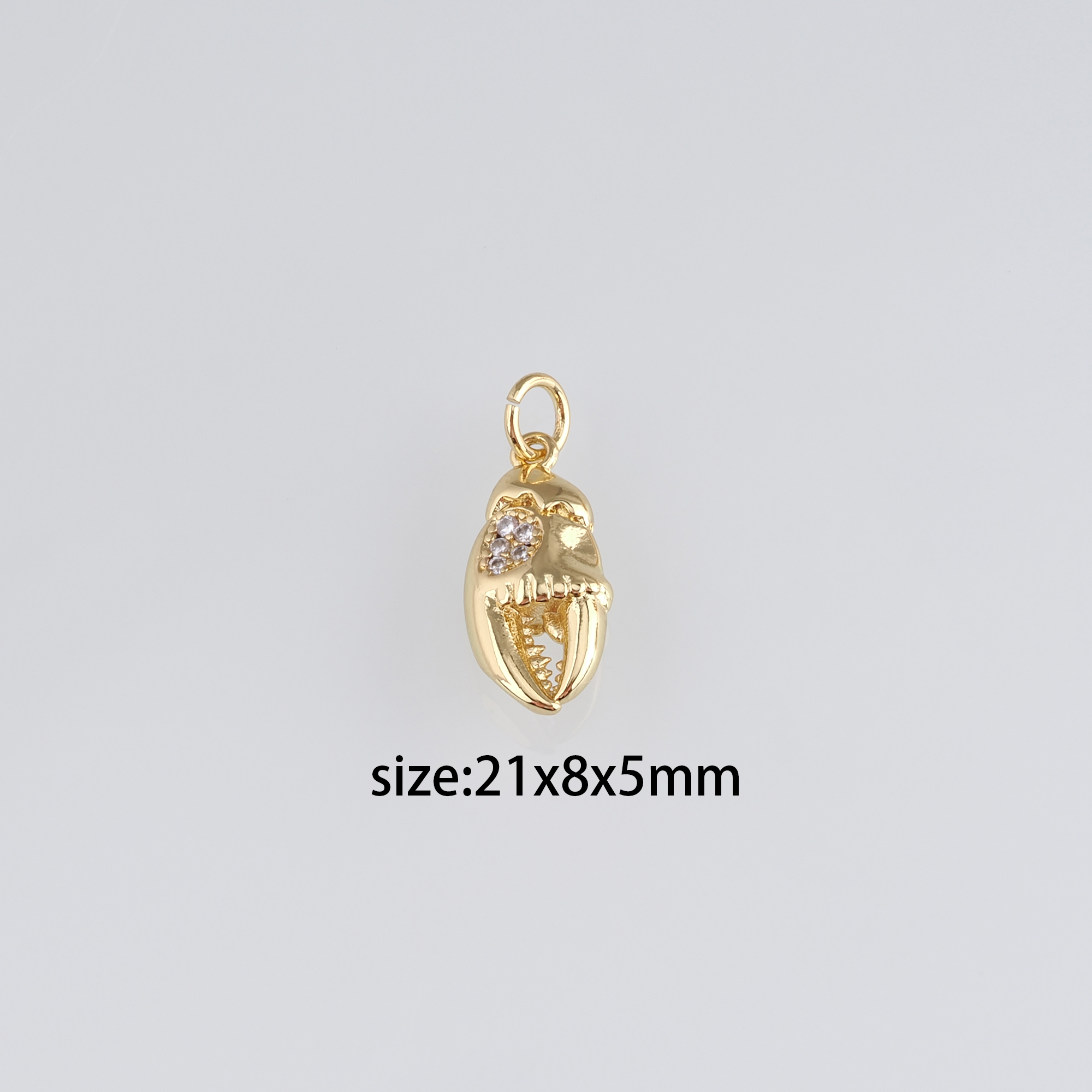 18K Gold Filled Crab Claw Pendant,Crab Claw Charm Earrings Necklace for DIY Jewelry Making Supply
