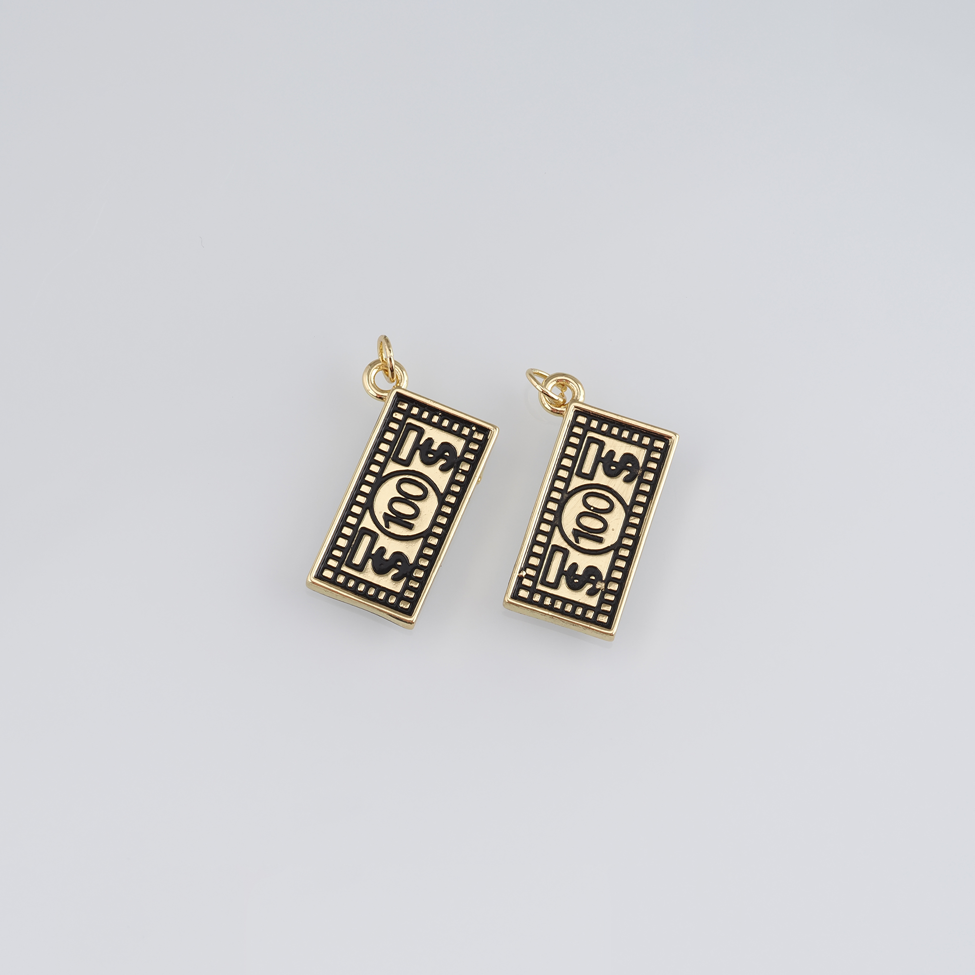 18K Gold Filled Dollar Pendant,Dainty Money Charm Earrings Necklace for DIY Jewelry Making Supply