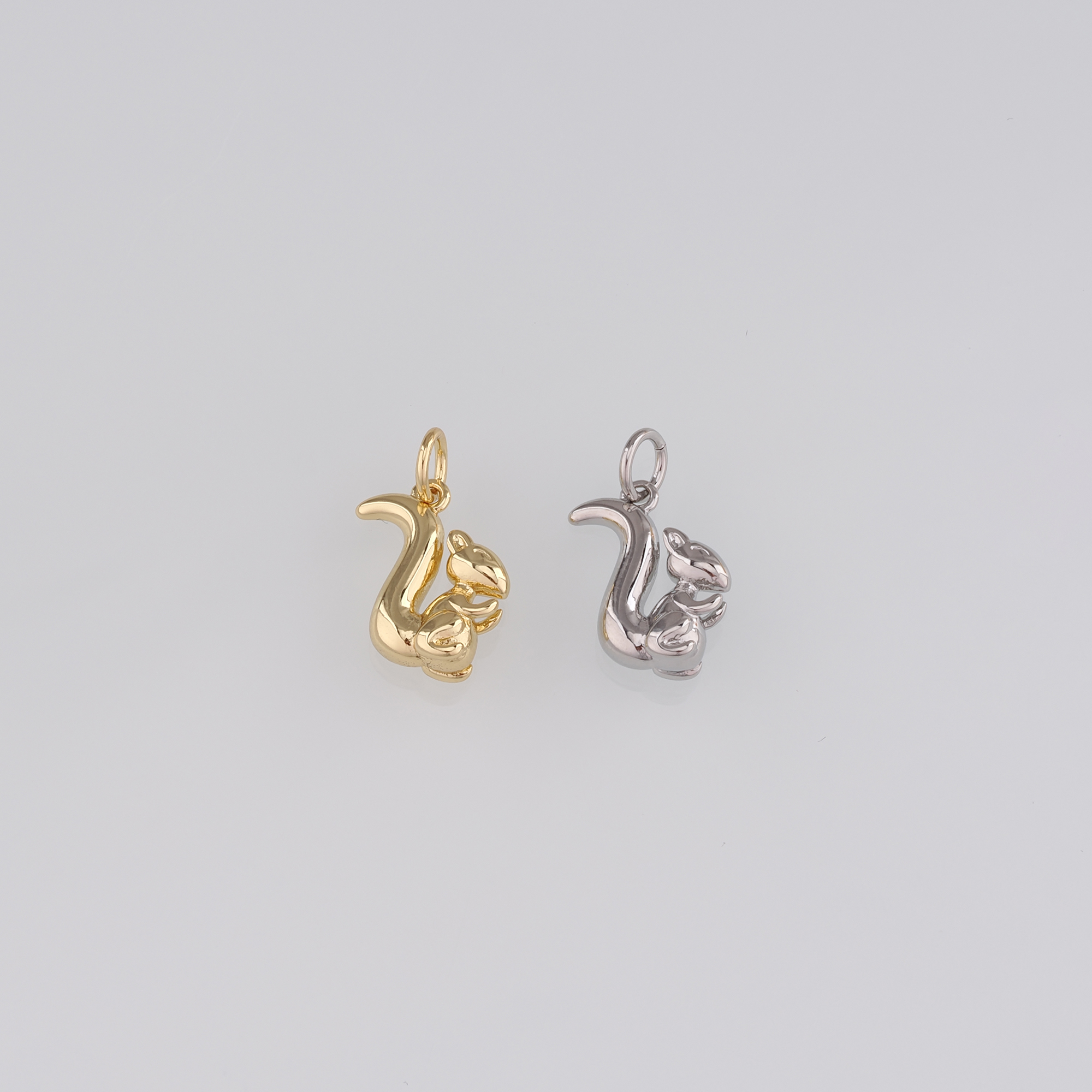 18K Gold Filled Squirrel Pendant,Animal Charm Earrings Necklace for DIY Jewelry Making Supply