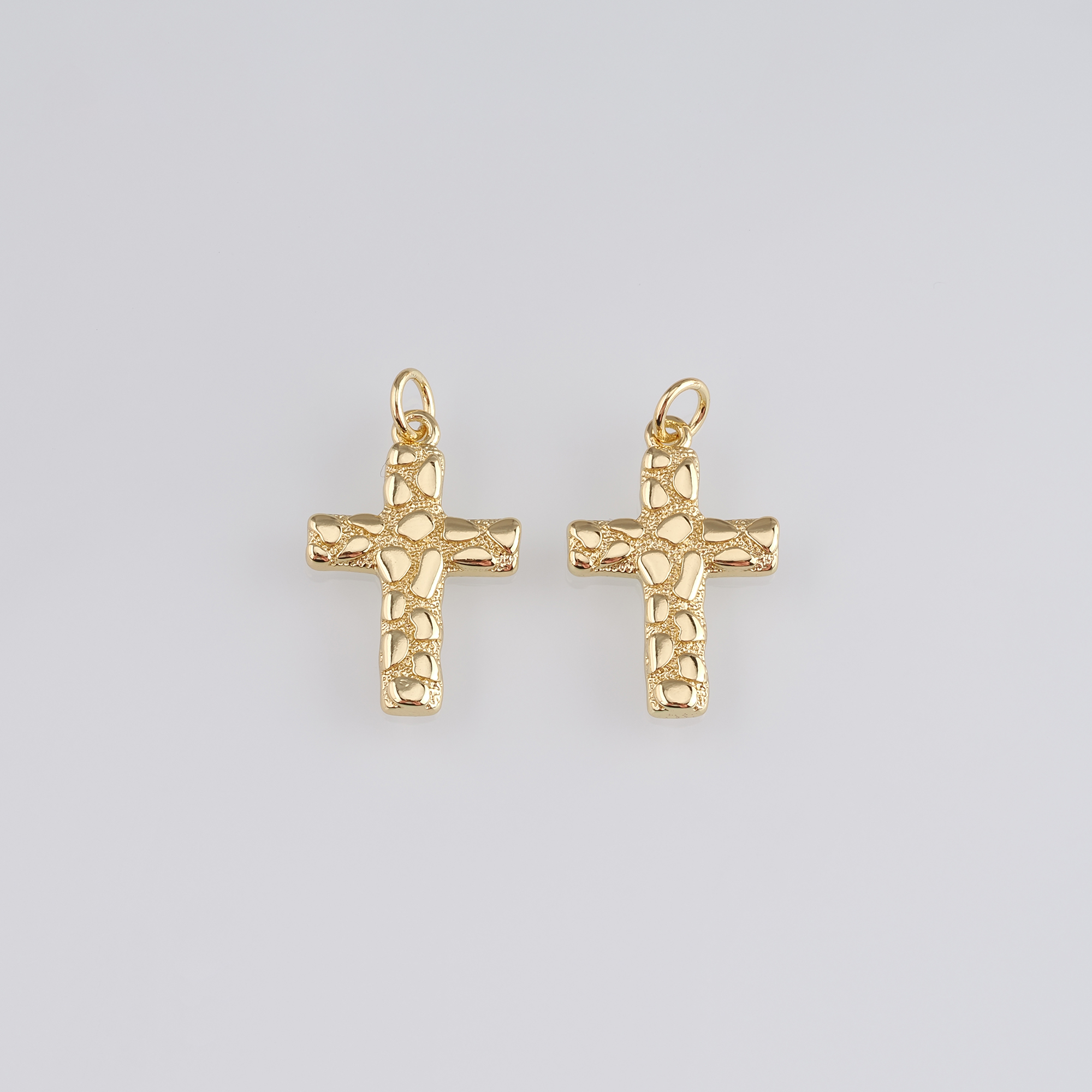 18K Gold Filled Cross Pendant,Cross Charm Earrings Necklace for DIY Jewelry Making Supply