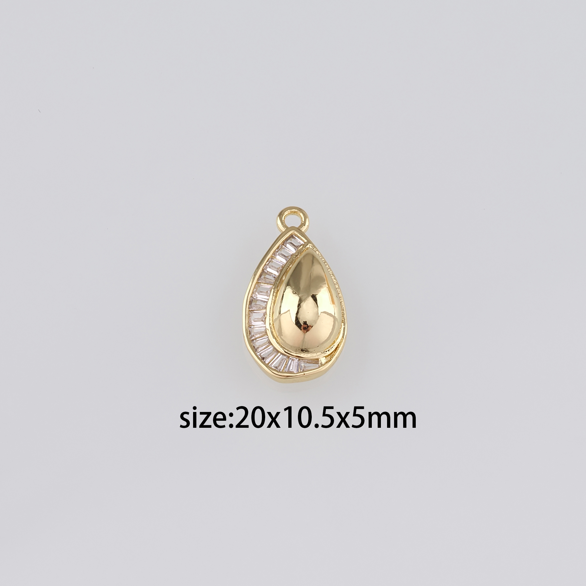 18K Gold Filled Teardrop Pendant,CZ Micro Pave Water Drop Charm Earrings Necklace for DIY Jewelry Making Supply