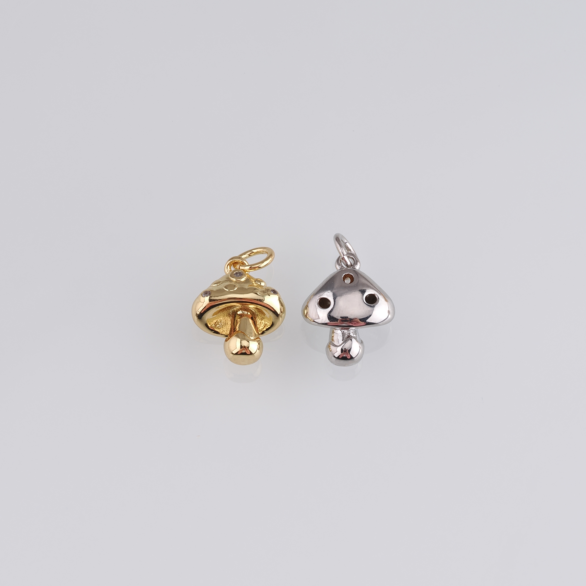 18K Gold Filled Mushroom Pendant,Dainty Mushroom Charm Earrings Necklace for DIY Jewelry Making Supply