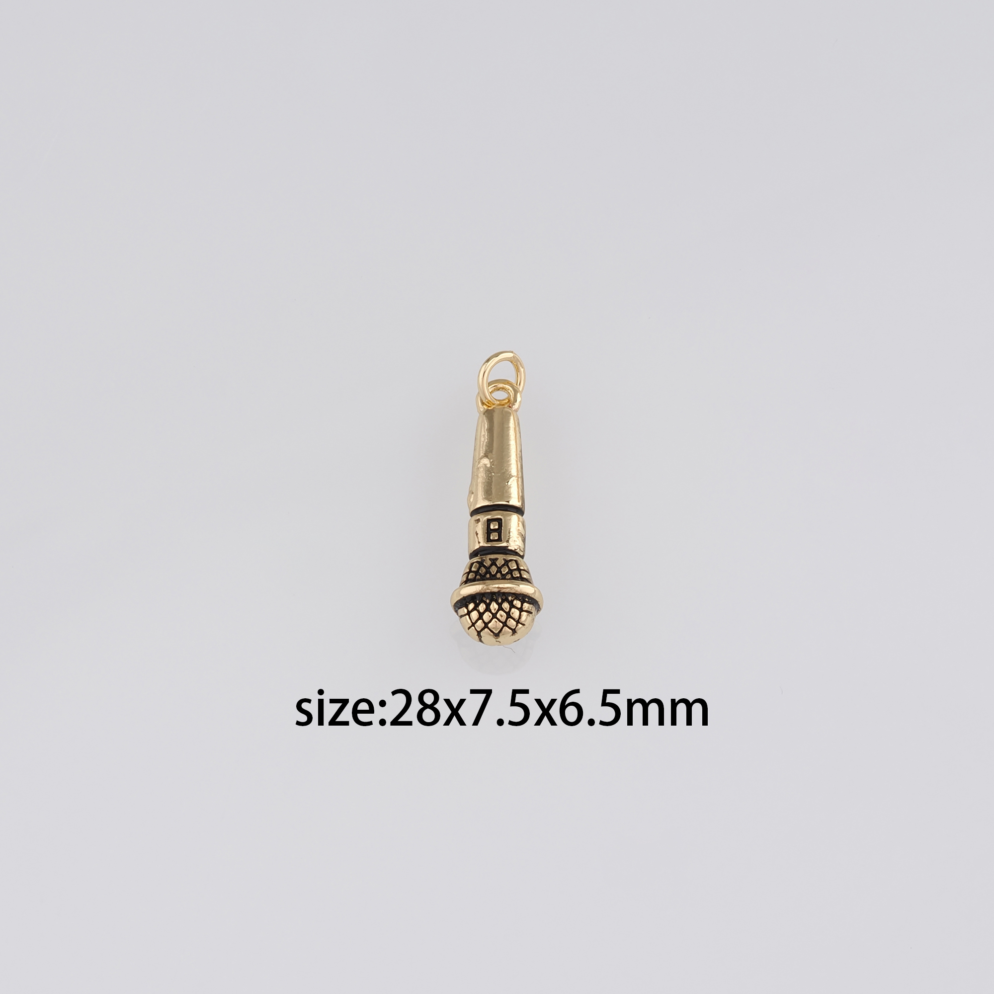 18K Gold Filled Microphone Pendant,Singer Music Charm,Microphone  Earrings Necklace for DIY Jewelry Making Supply