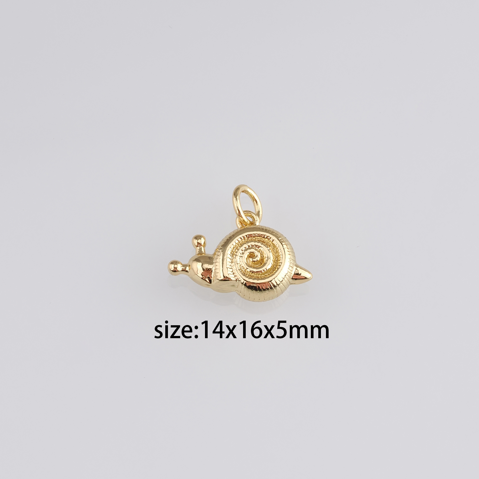 18K Gold Filled Snails Pendant,Dainty Snails Charm Earrings Necklace for DIY Jewelry Making Supply