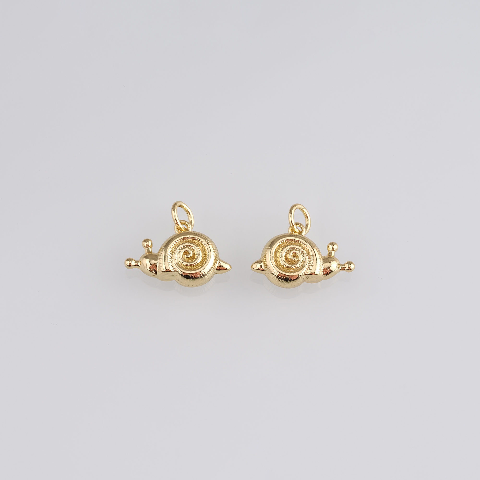 18K Gold Filled Snails Pendant,Dainty Snails Charm Earrings Necklace for DIY Jewelry Making Supply