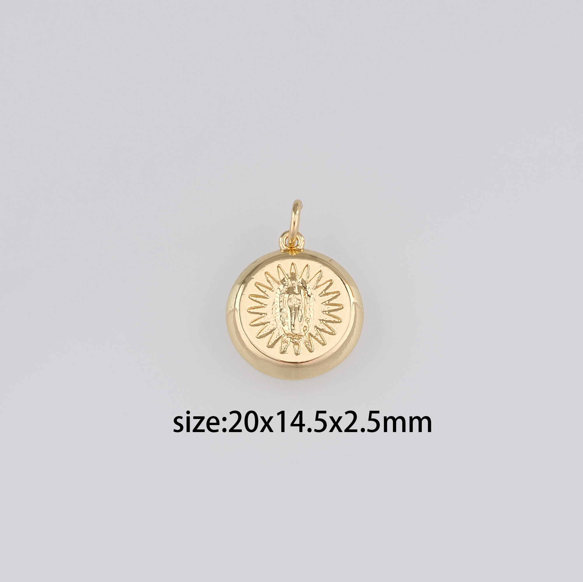 18K Gold Filled Virgin Mary Pendant,Dainty Virgin Mary Charm Earrings Necklace for DIY Jewelry Making Supply