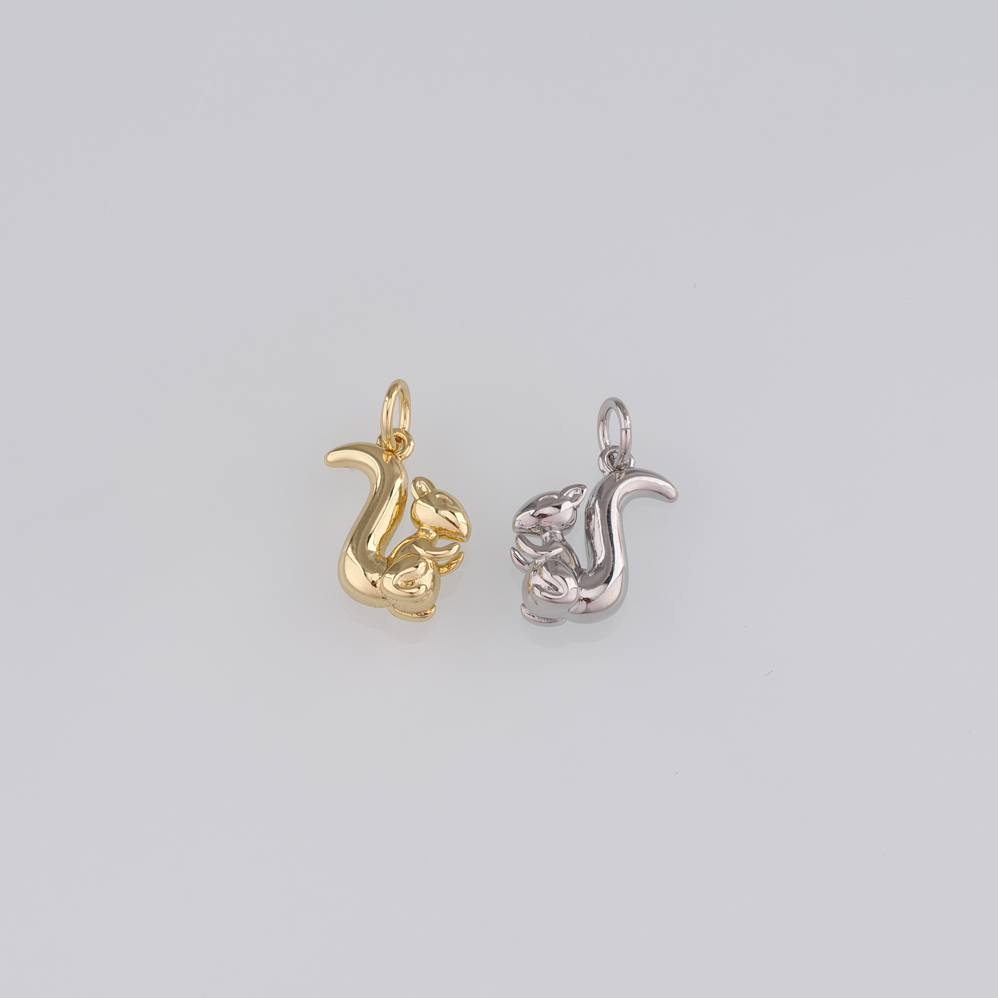 18K Gold Filled Squirrel Pendant,Animal Charm Earrings Necklace for DIY Jewelry Making Supply