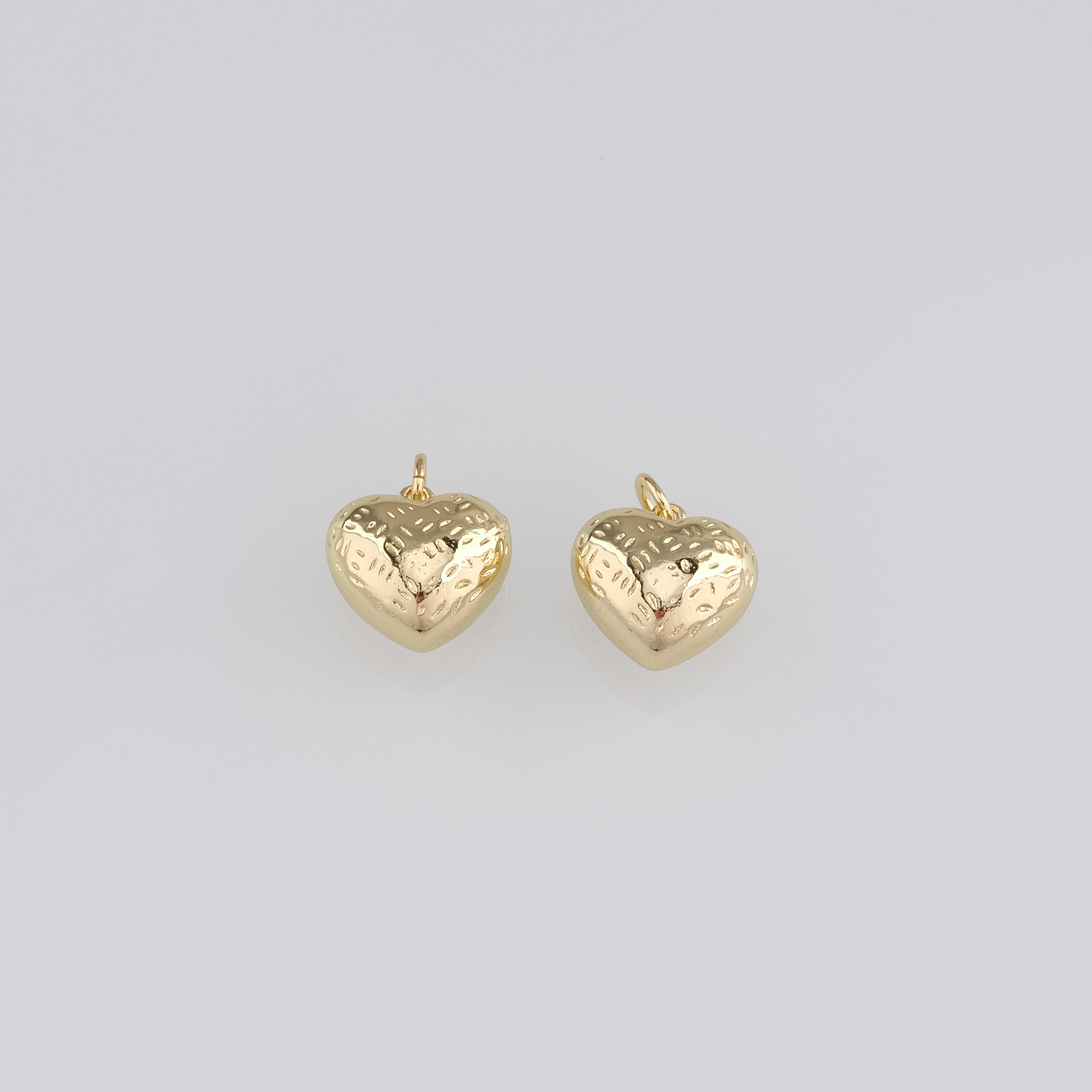 18K Gold Filled Heart Pendant,Dainty Heart Charm Earrings Necklace for DIY Jewelry Making Supply