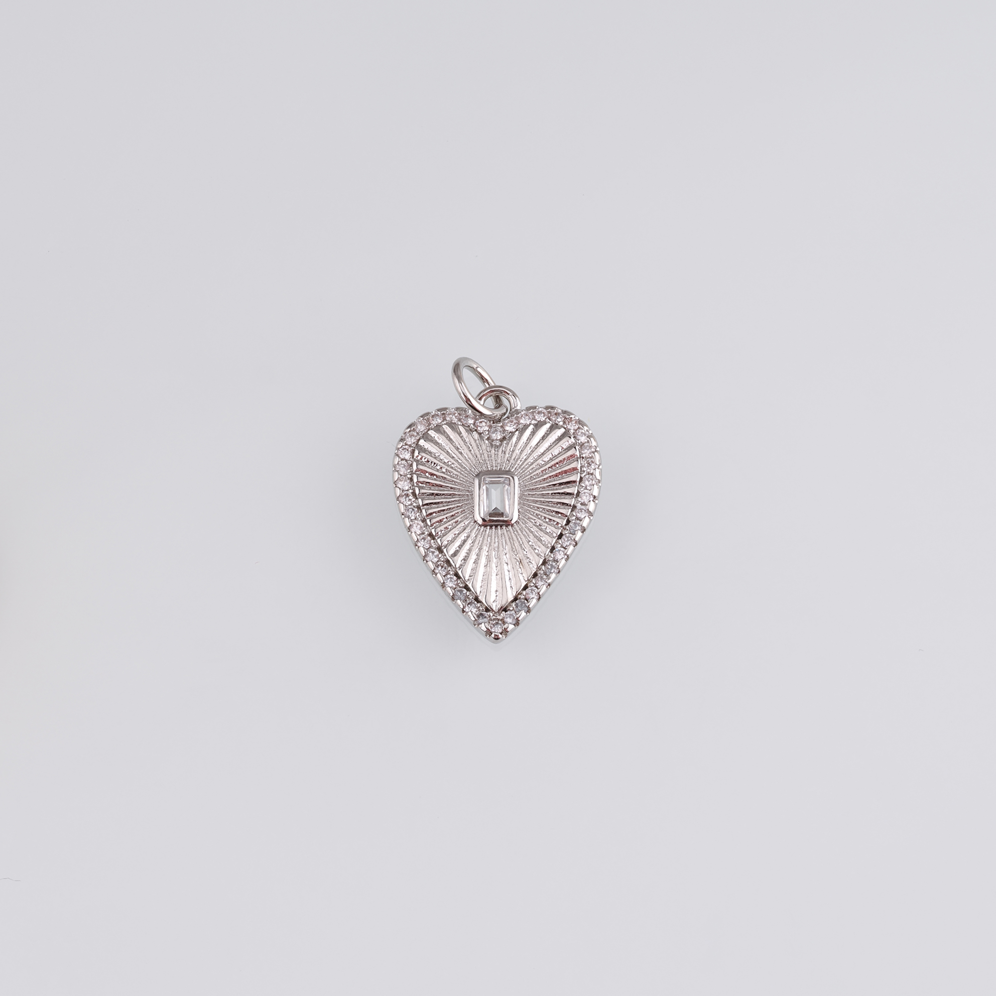 18K Gold Filled Heart Pendant,CZ Micro Pave Heart Charm Earrings Necklace for DIY Jewelry Making Supply
