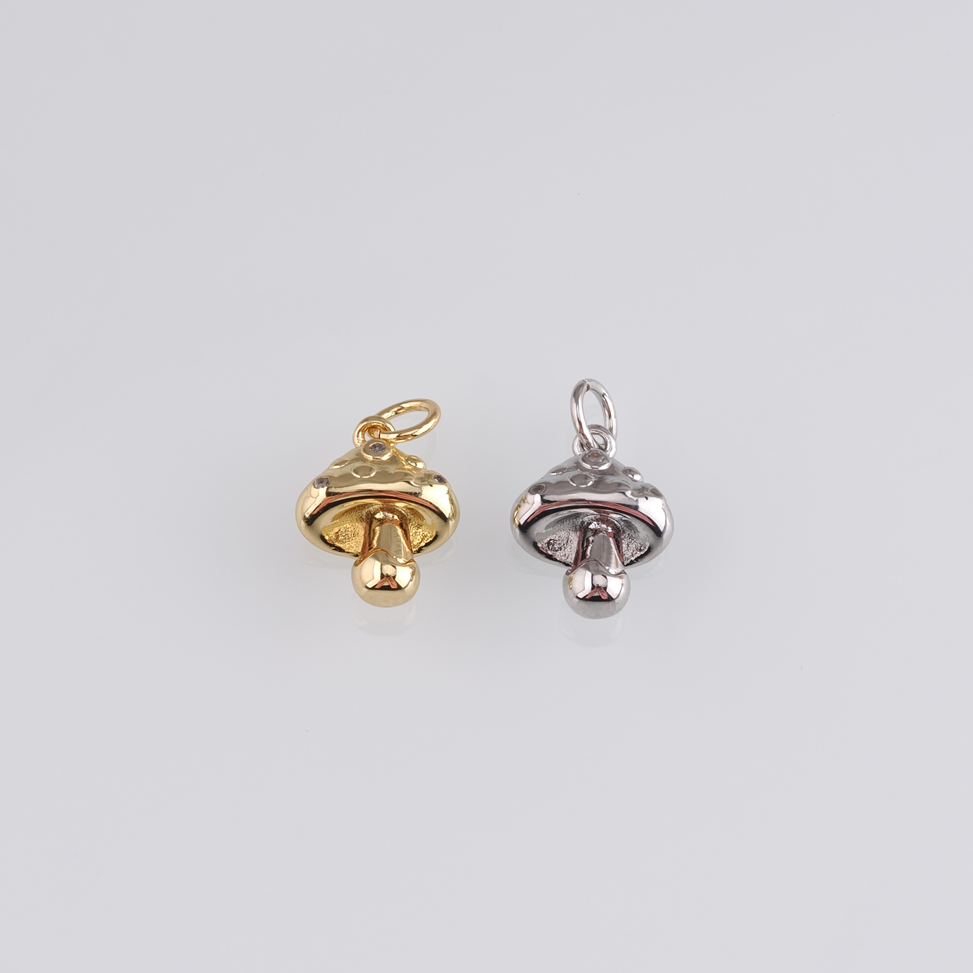18K Gold Filled Mushroom Pendant,Dainty Mushroom Charm Earrings Necklace for DIY Jewelry Making Supply